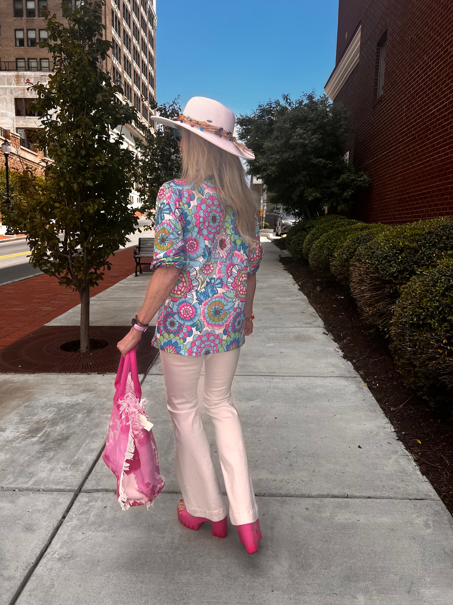 Multi Flower Print Top