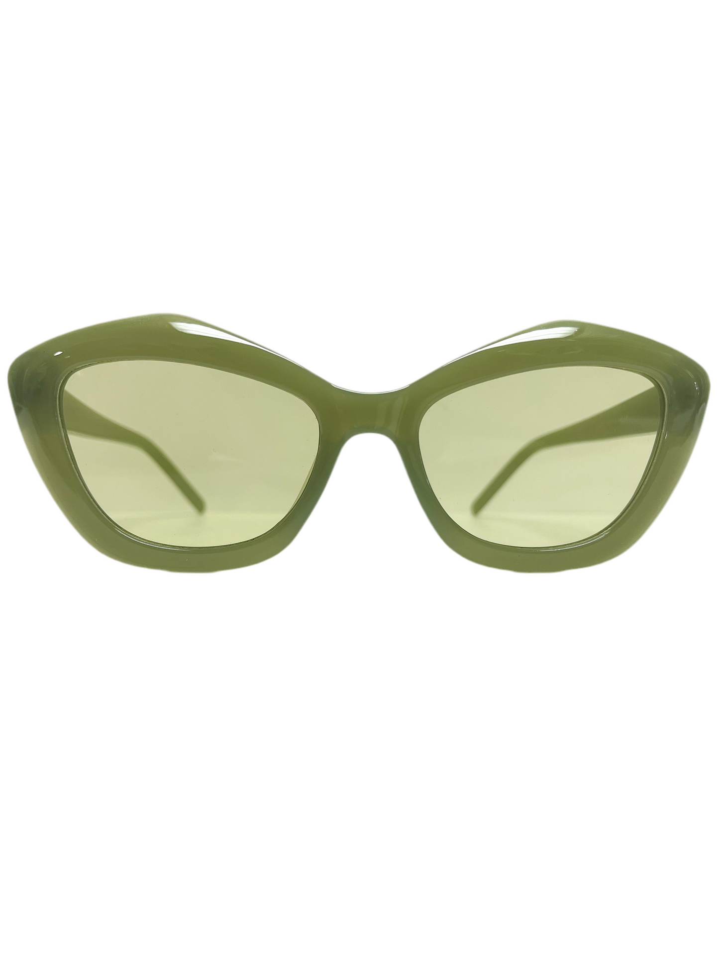 Geometric olive sunglasses