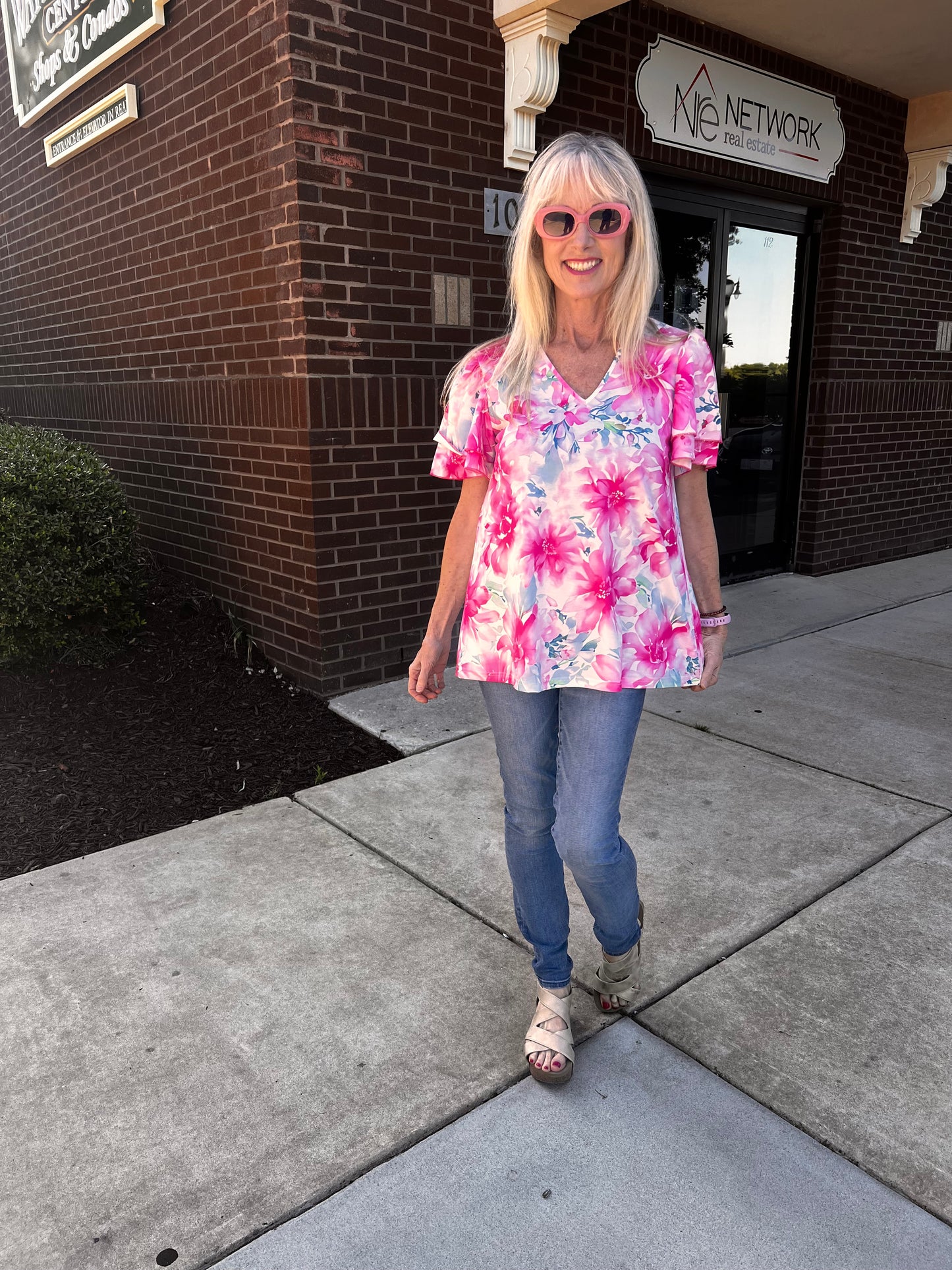 Fuchsia Floral Top