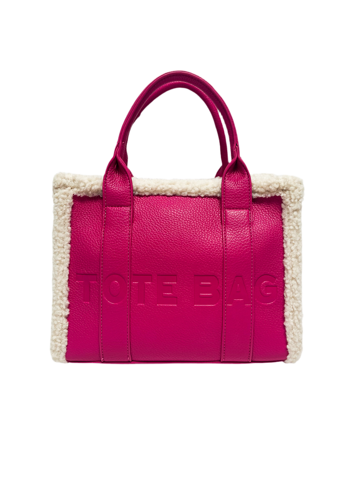 Mini fuzzy pink tote bag set