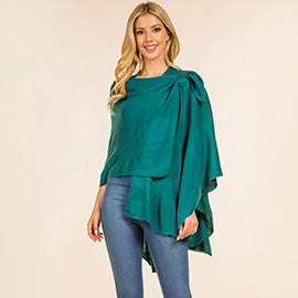 Solid Drape Wrap Poncho