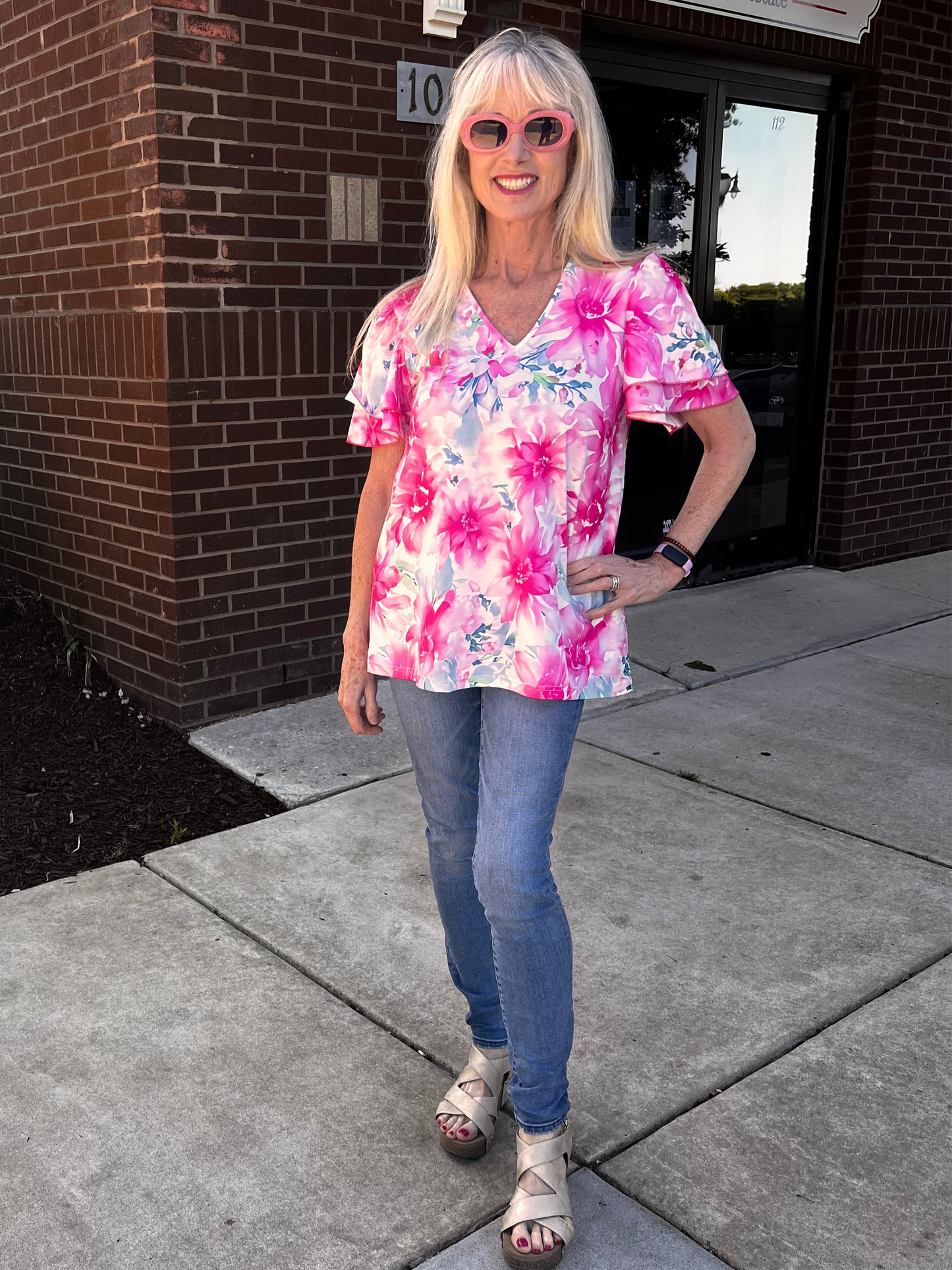 Fuchsia Floral Top
