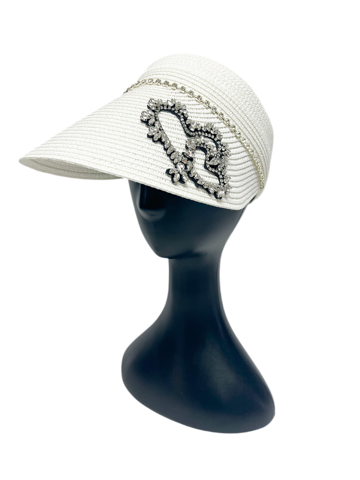 Crystal Heart Visor Hat