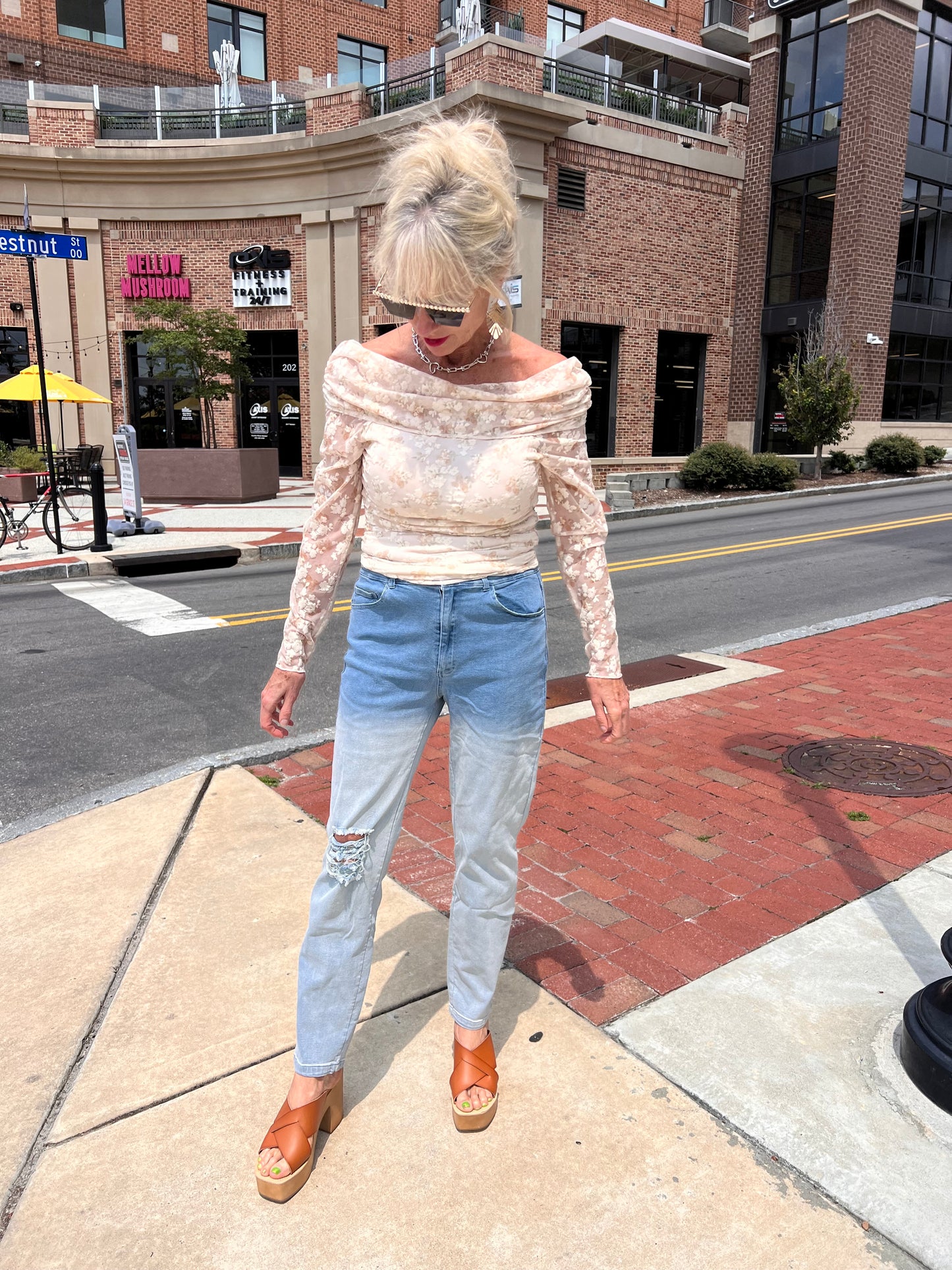 Washed Blue Straight Pant Denim
