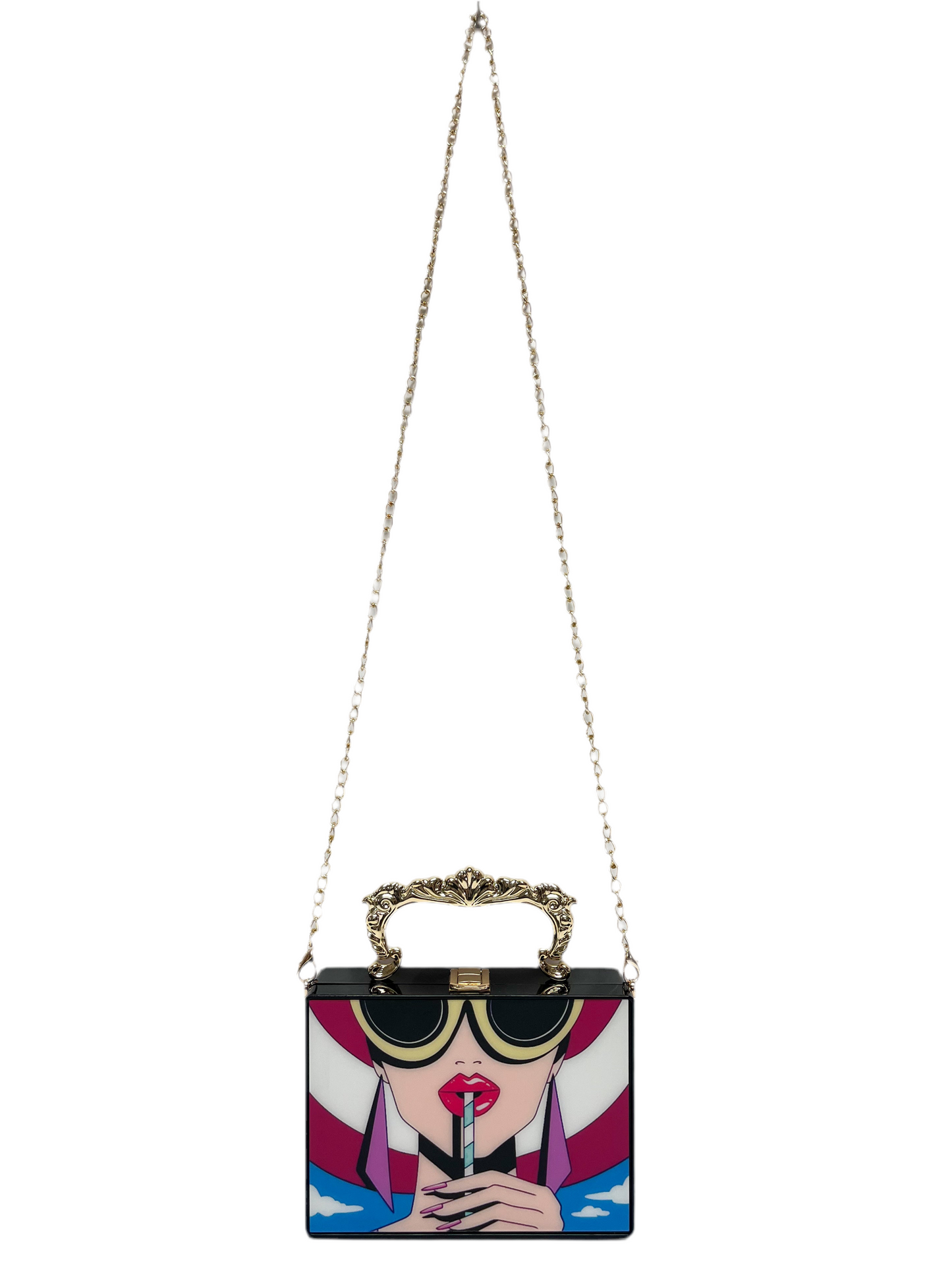 Straw print crossbody purse