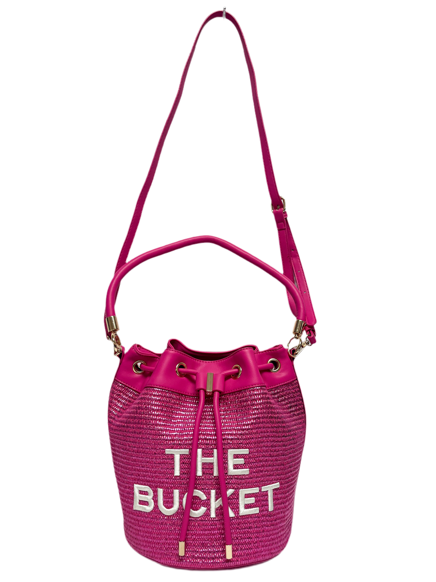 Pink Drawstring Bucket Bag