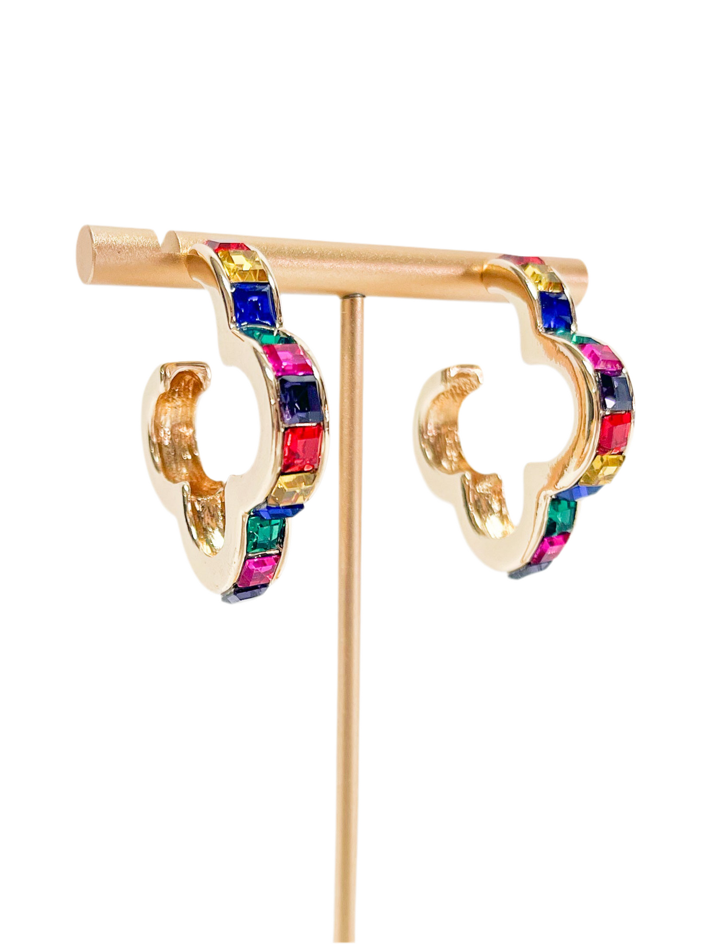Multicolored Quatrefoil Earrings