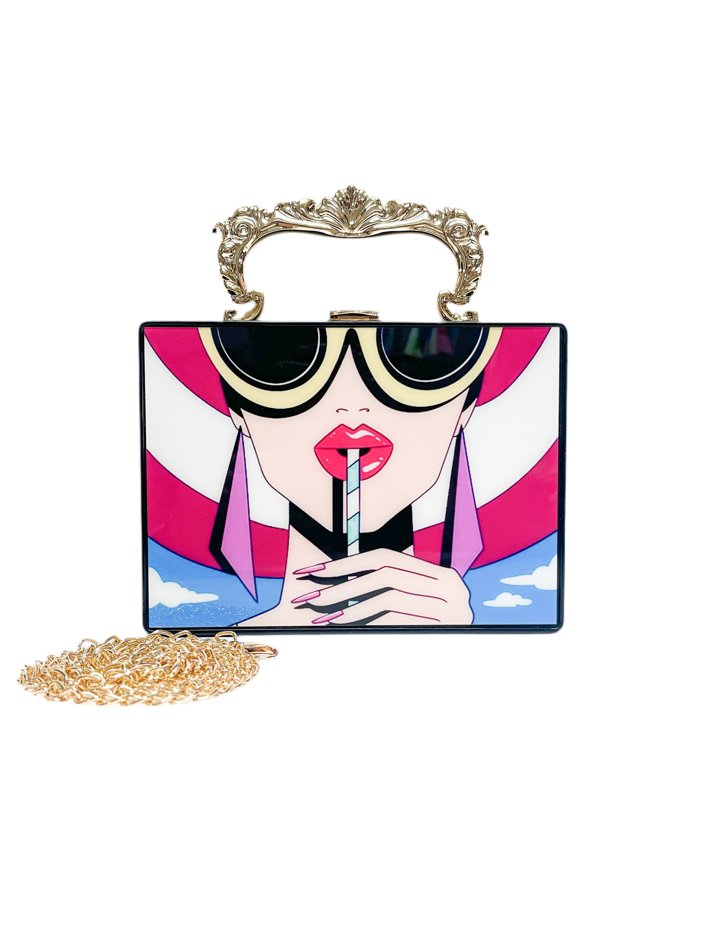 Straw print crossbody purse
