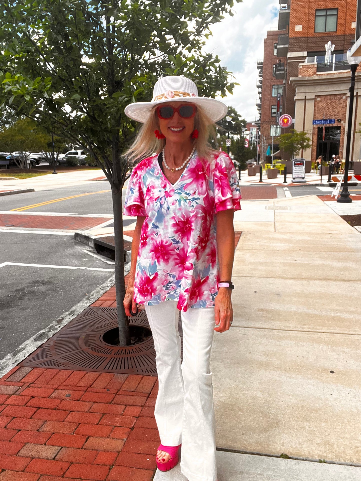 Fuchsia Floral Top