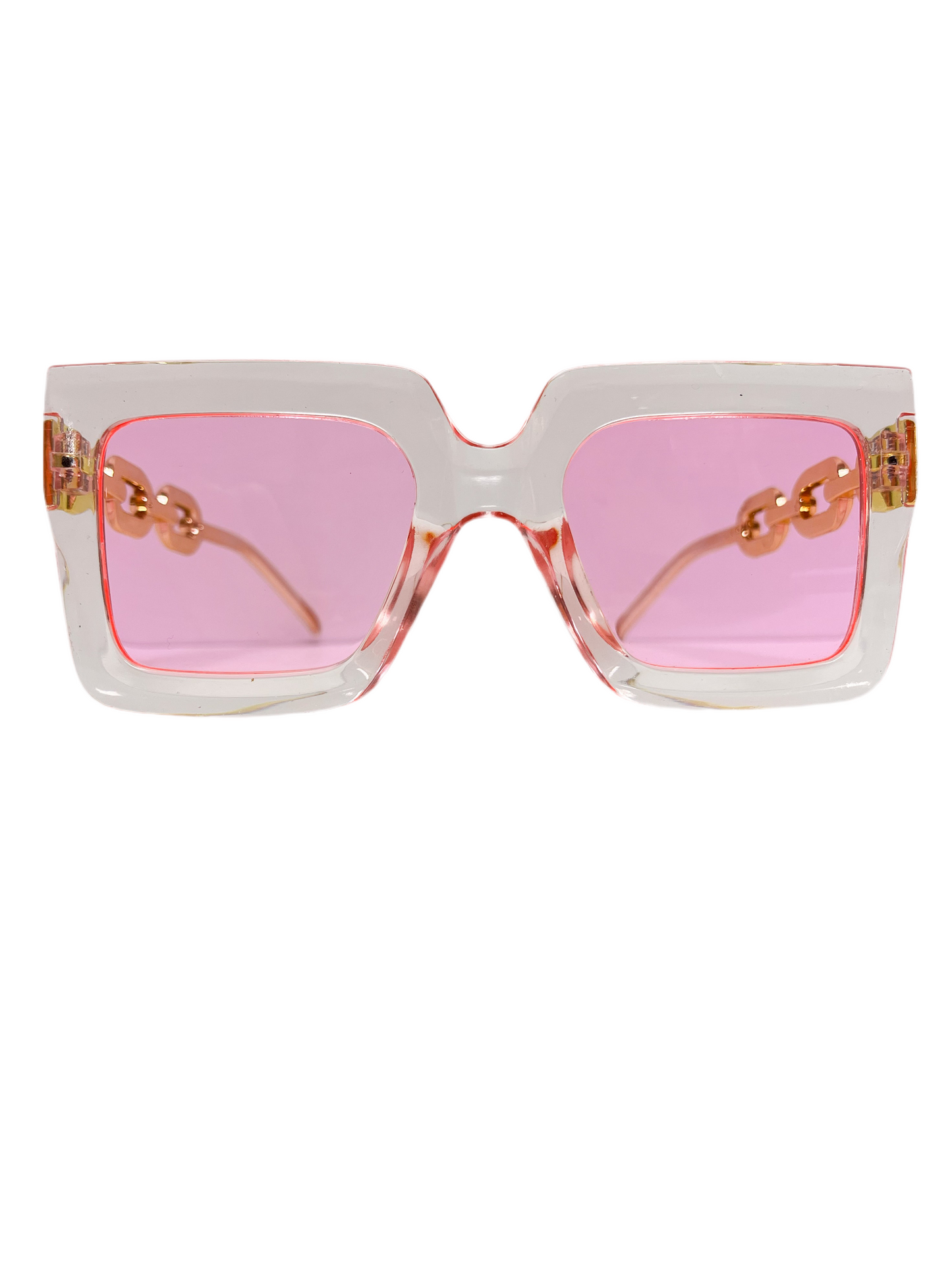 Square Translucent Pink Sunglasses