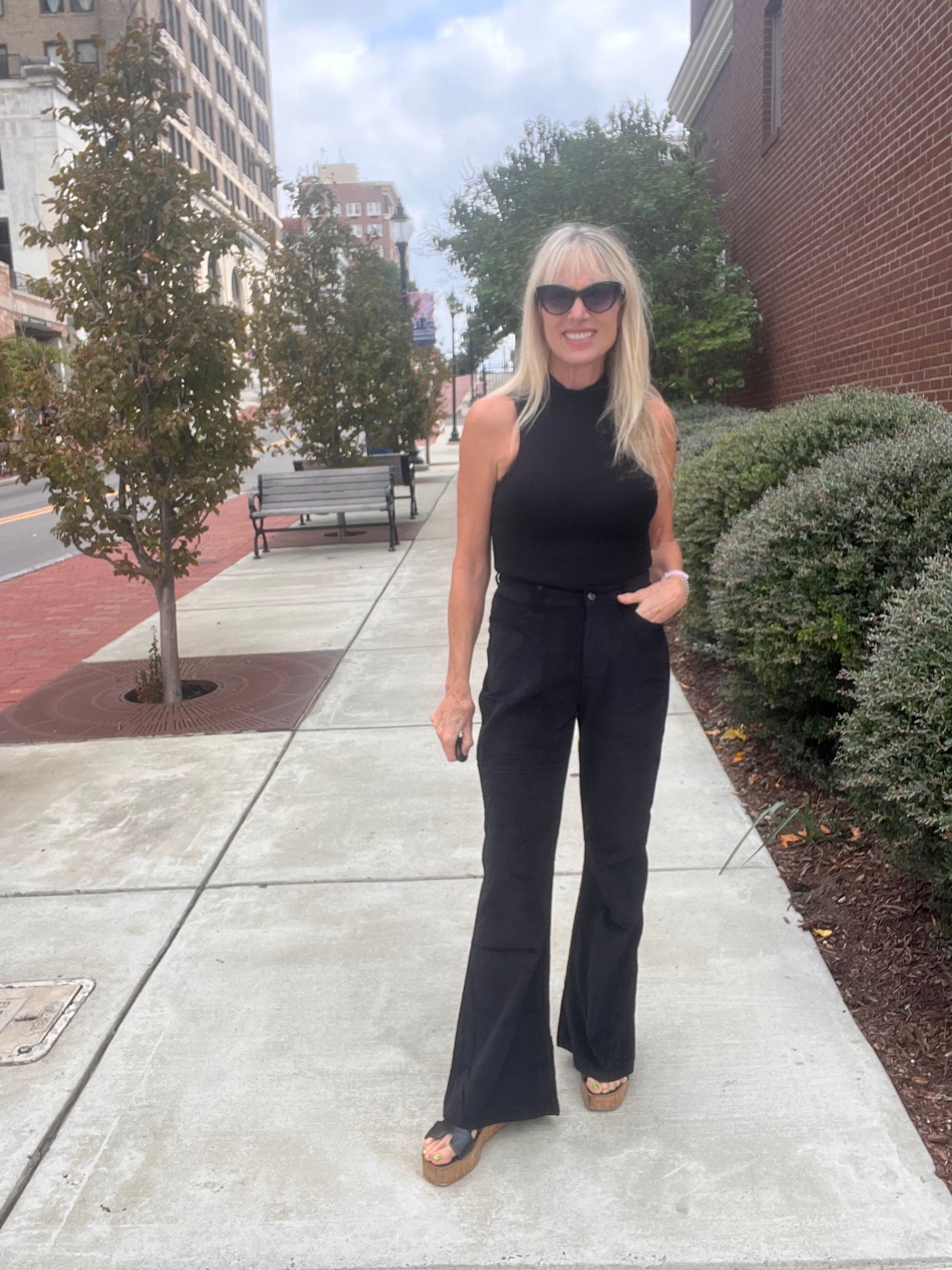 Black corduroy jeans