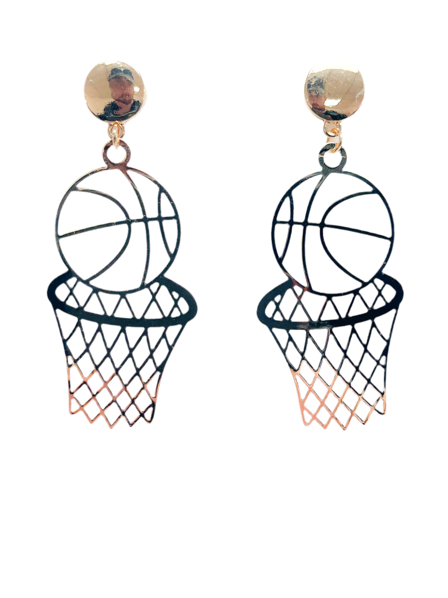 Basketball and hoop earrings