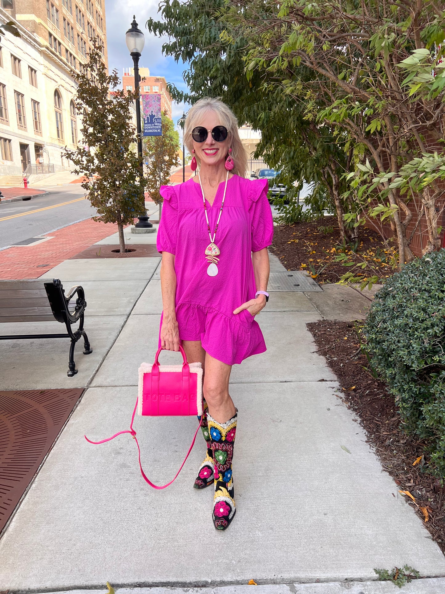 Fuchsia Ruffle Dress or Top