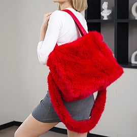 Fluffy Faux Fur Oversized Tote Bag