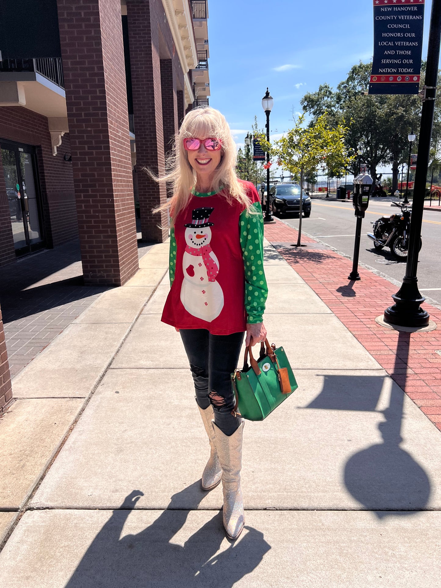 Long Sleeve Snowman Top