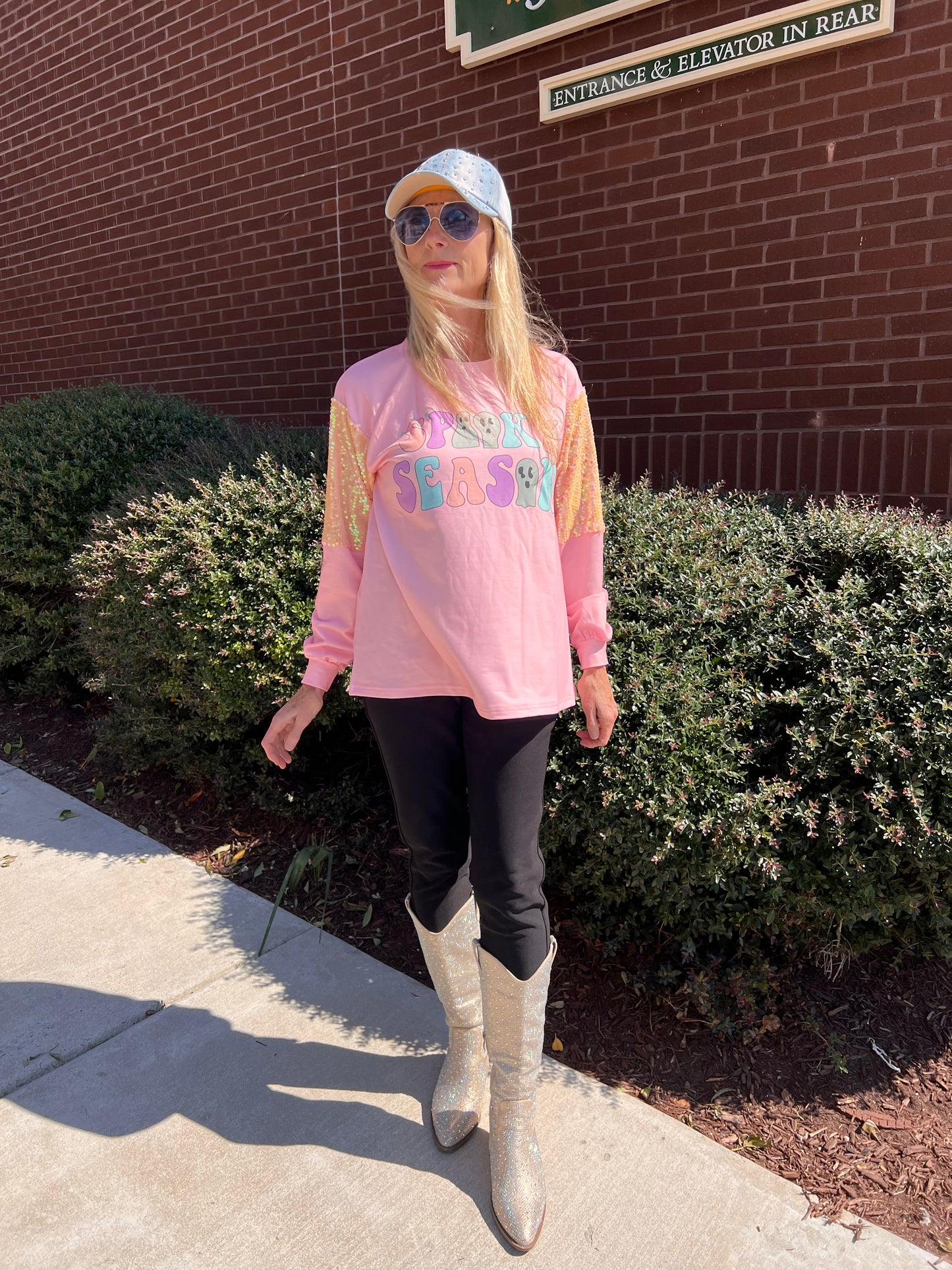 Spooky season long sleeve top(small)