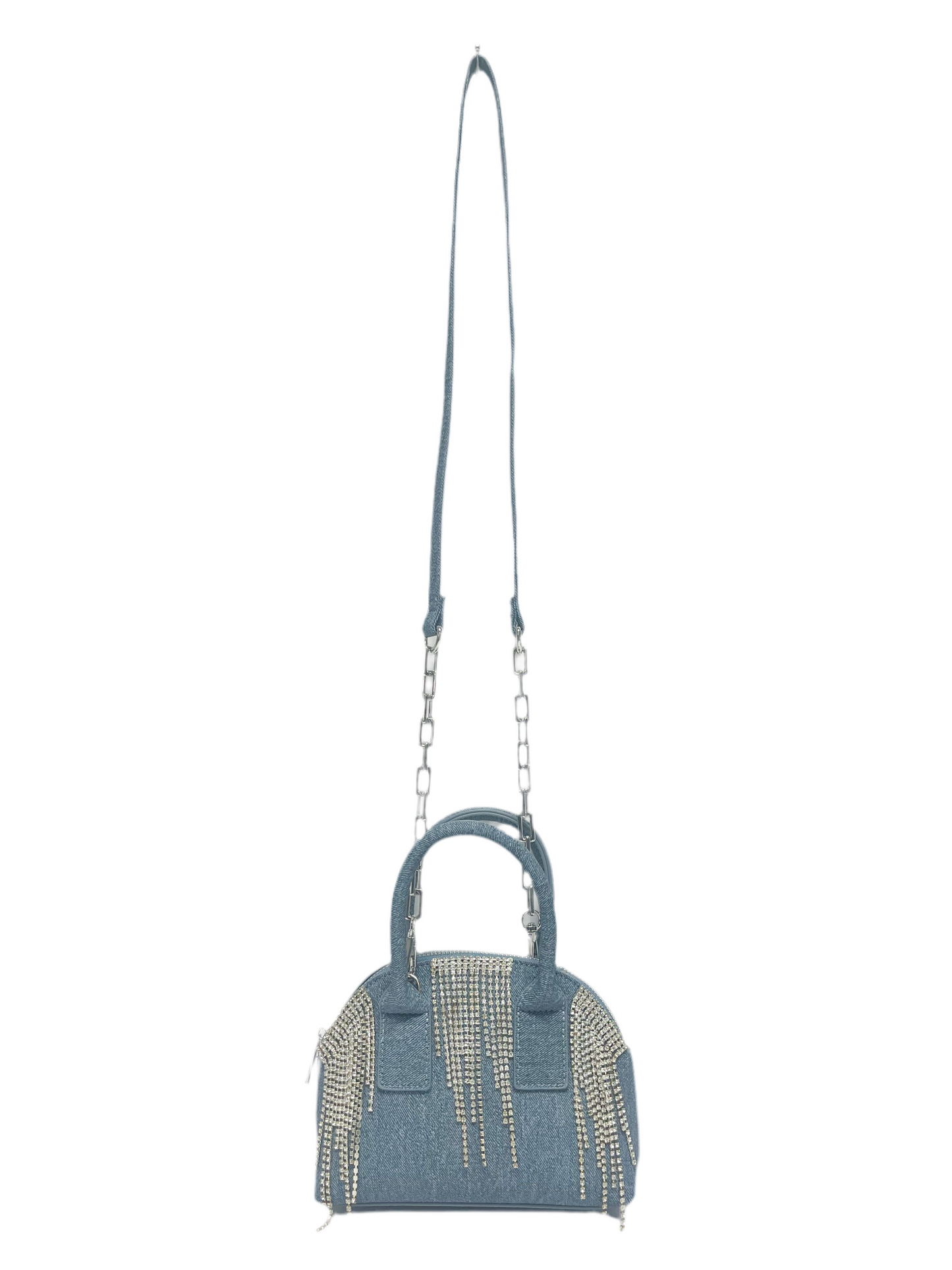 Denim Crystal Crossbody Purse