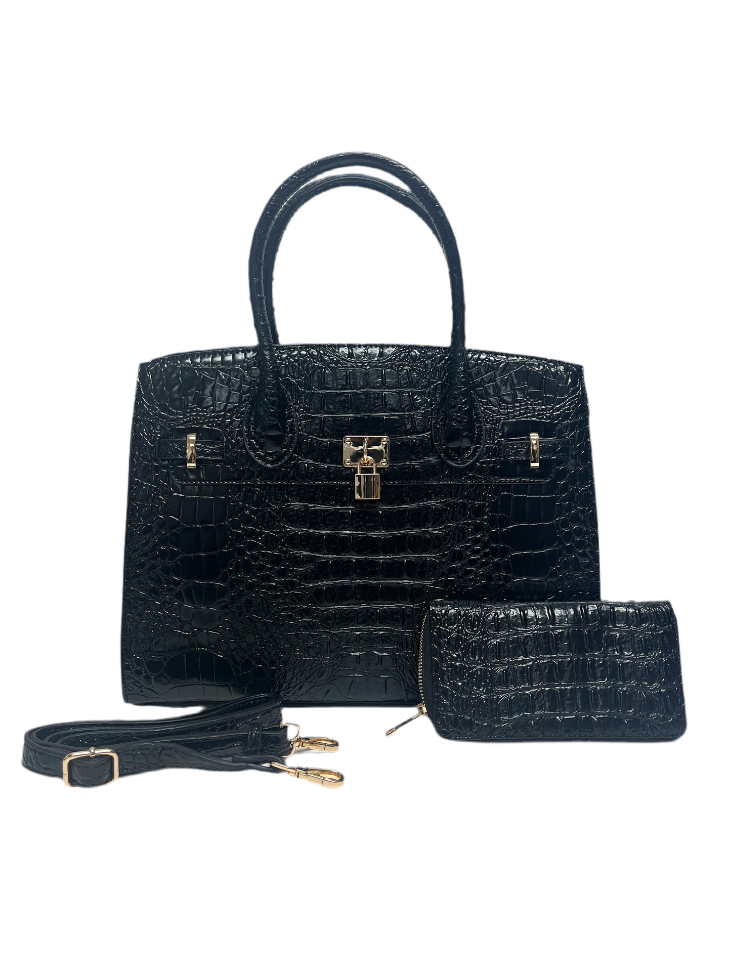 Black Textured Fashion Bag