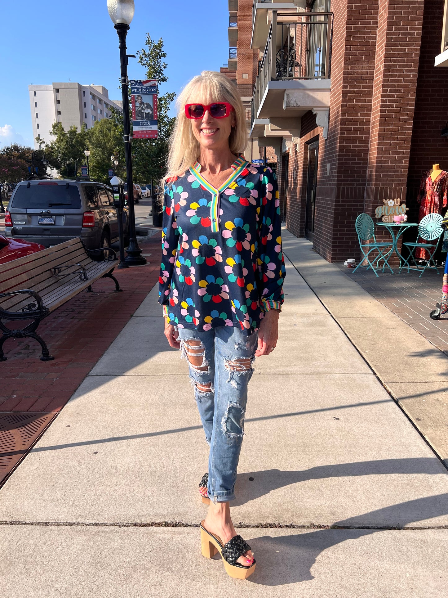 Long sleeve petal top