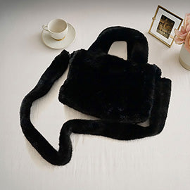 Black Small Plush Tote Bag