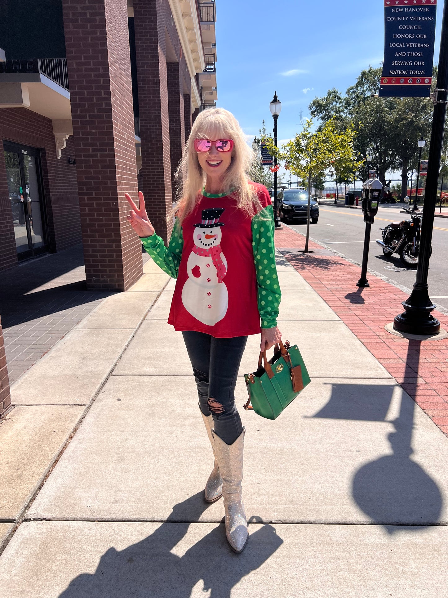 Long Sleeve Snowman Top