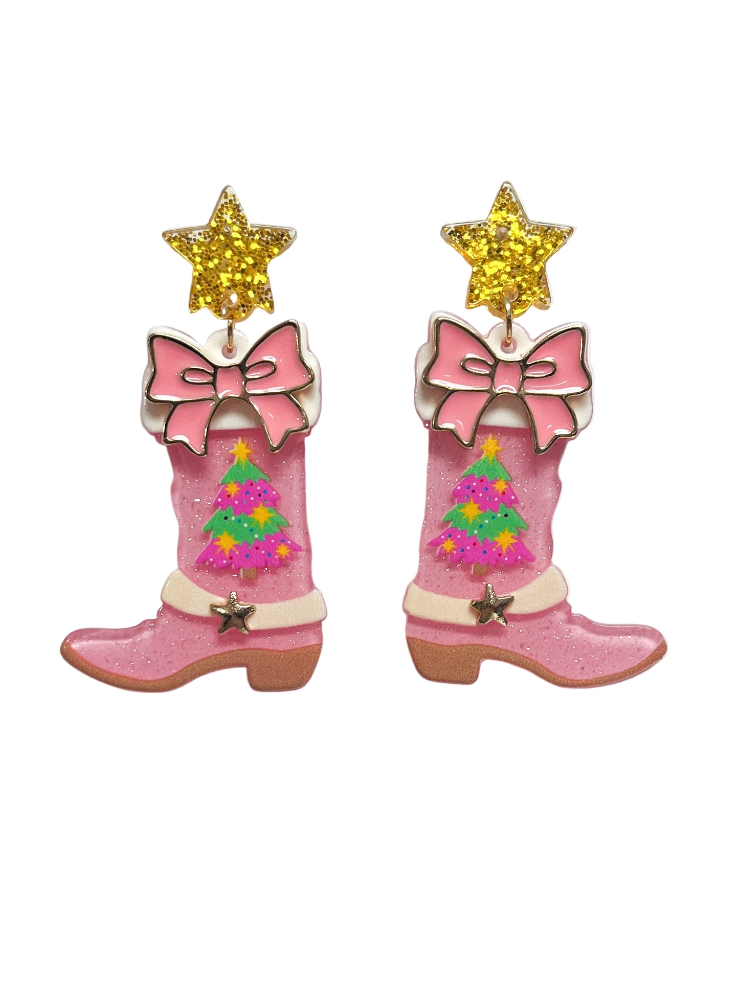 Holiday cowboy boot earrings