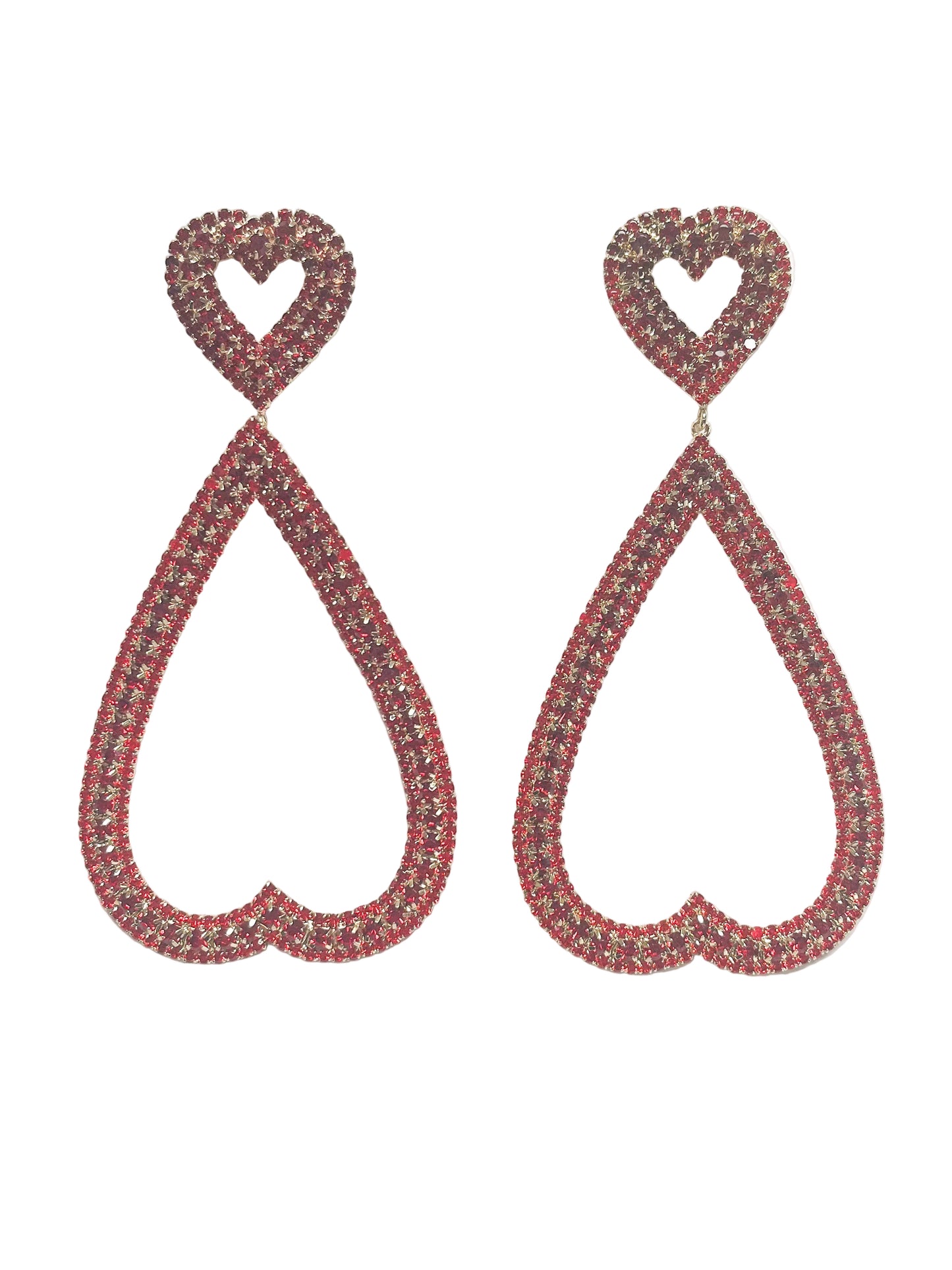 Double heart Crystal earrings
