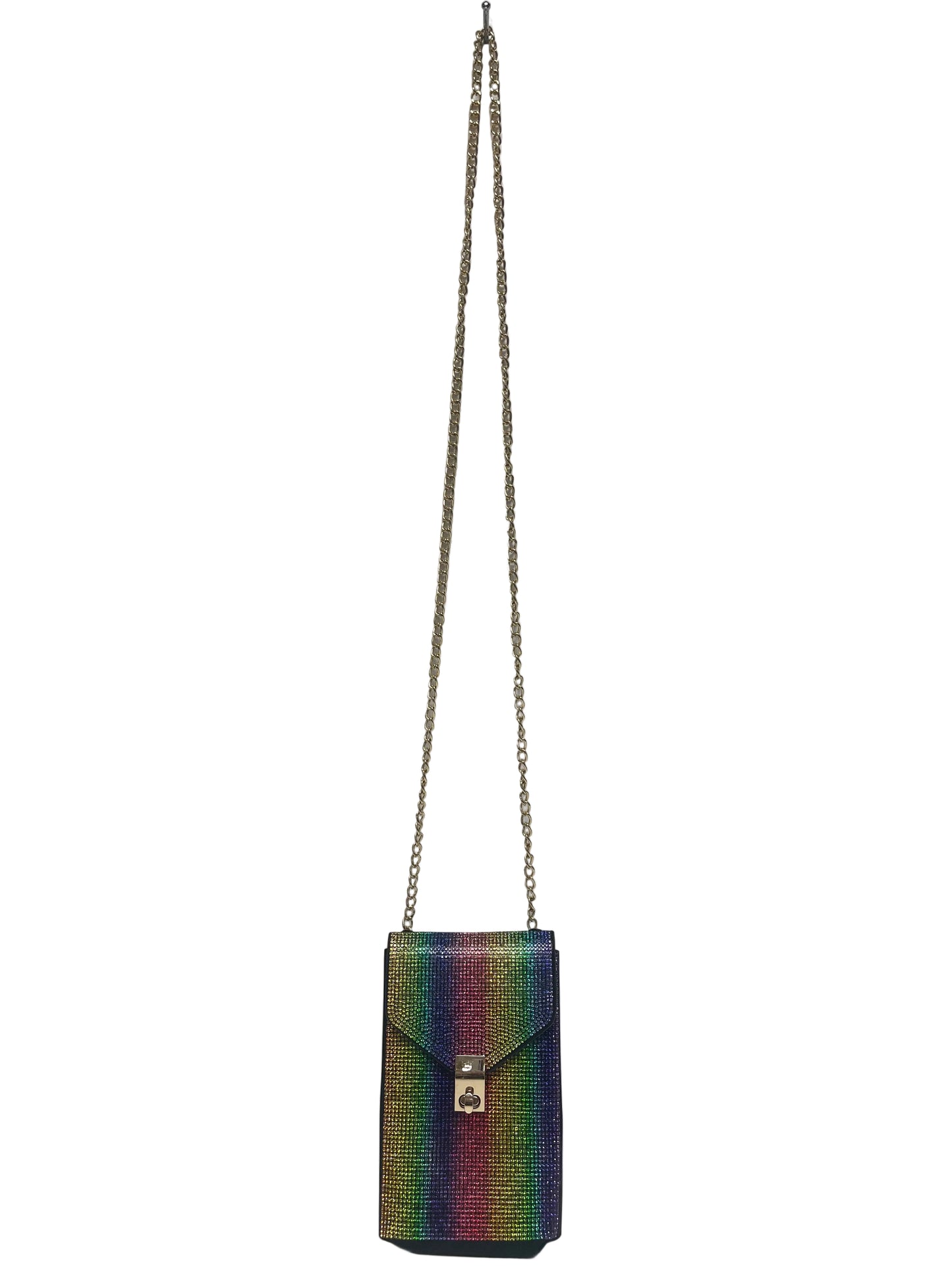 Multicolored crystal crossbody