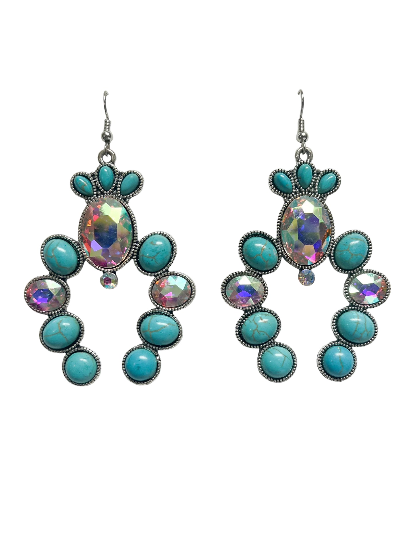 Turquoise conch earrings