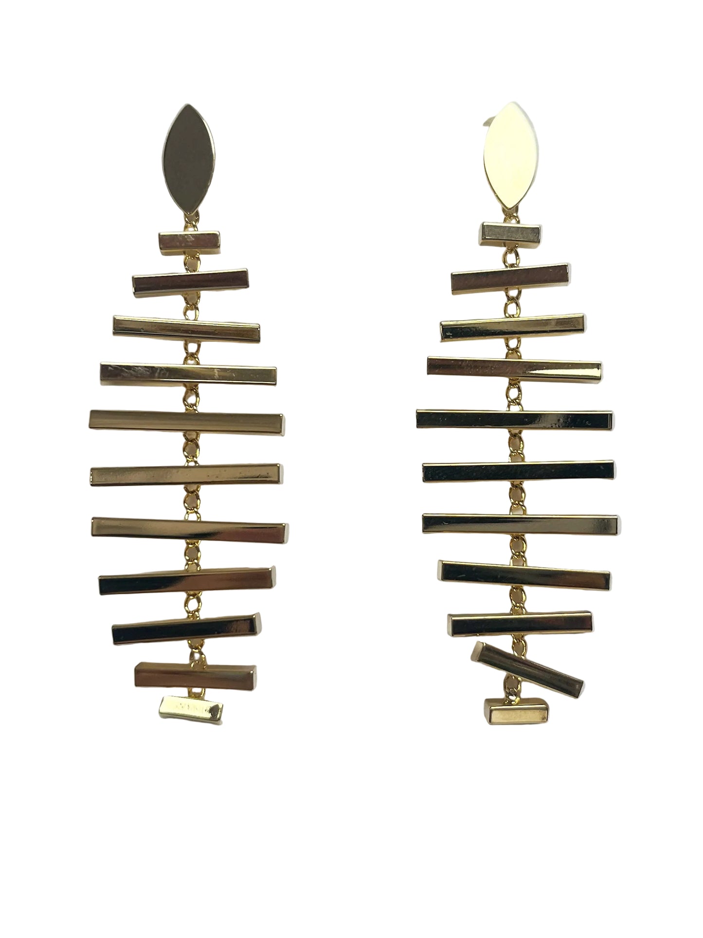 Gold bar dangle earrings