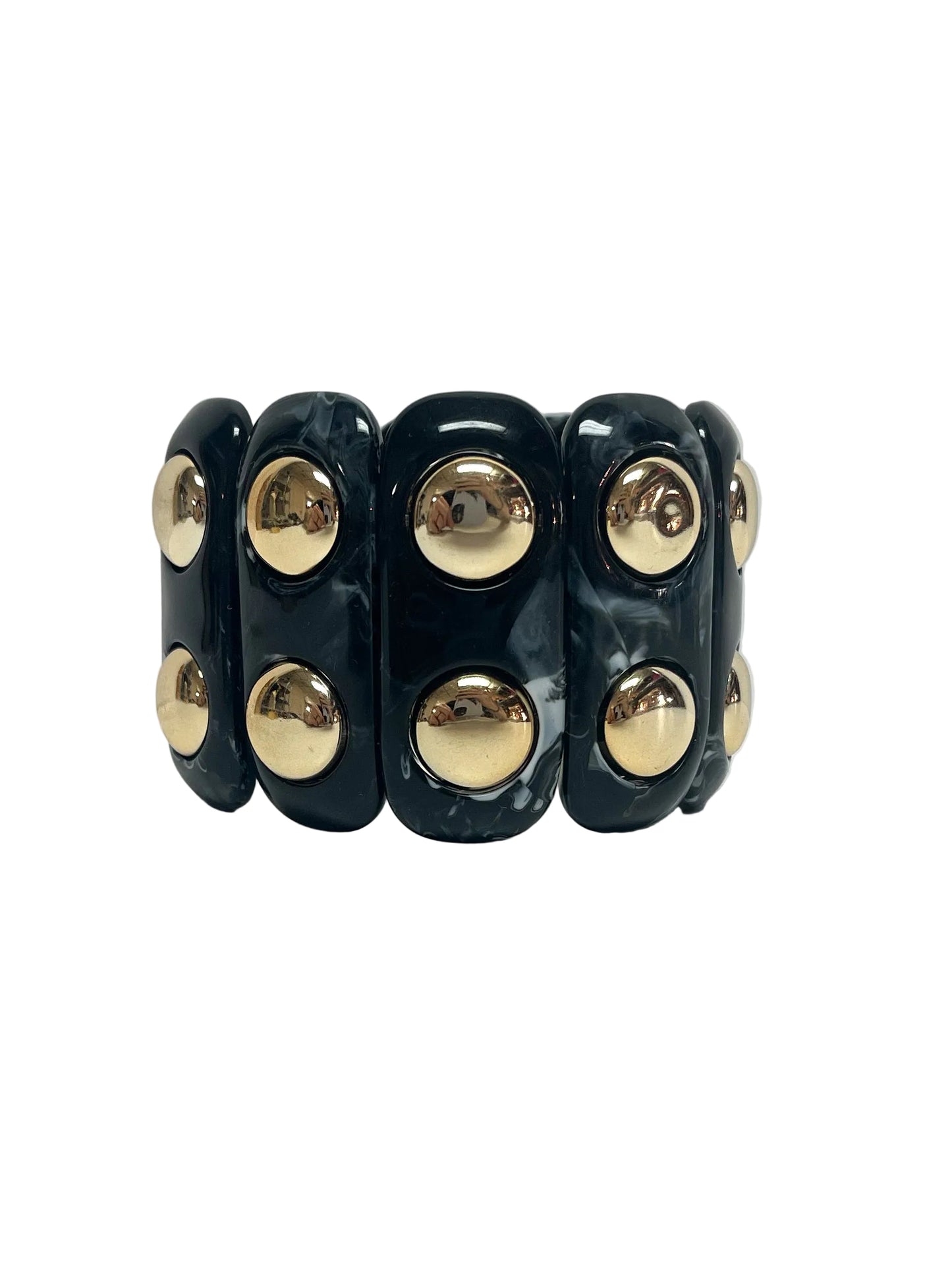 Black marble stretch bracelet
