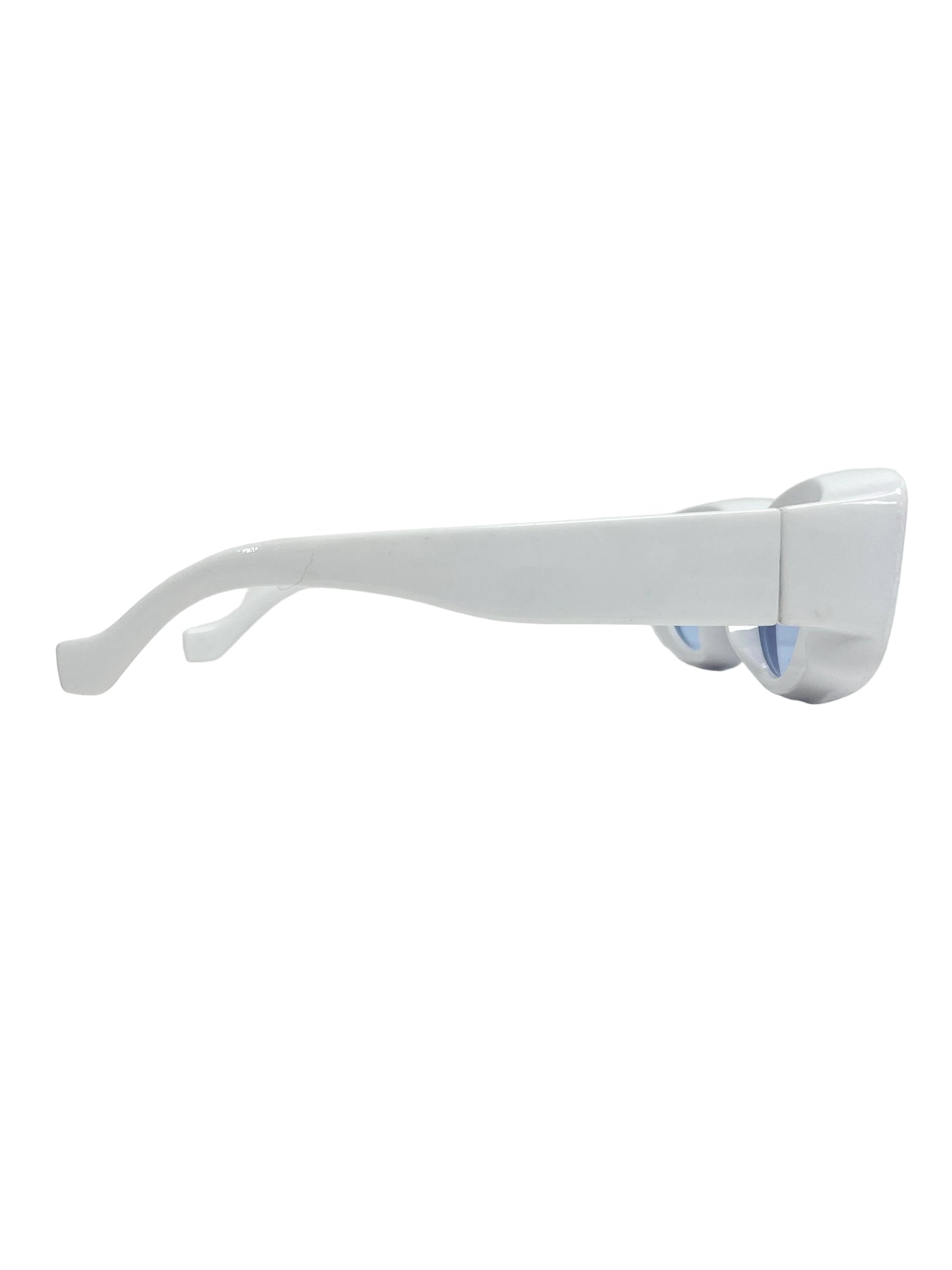 White rectangle glasses
