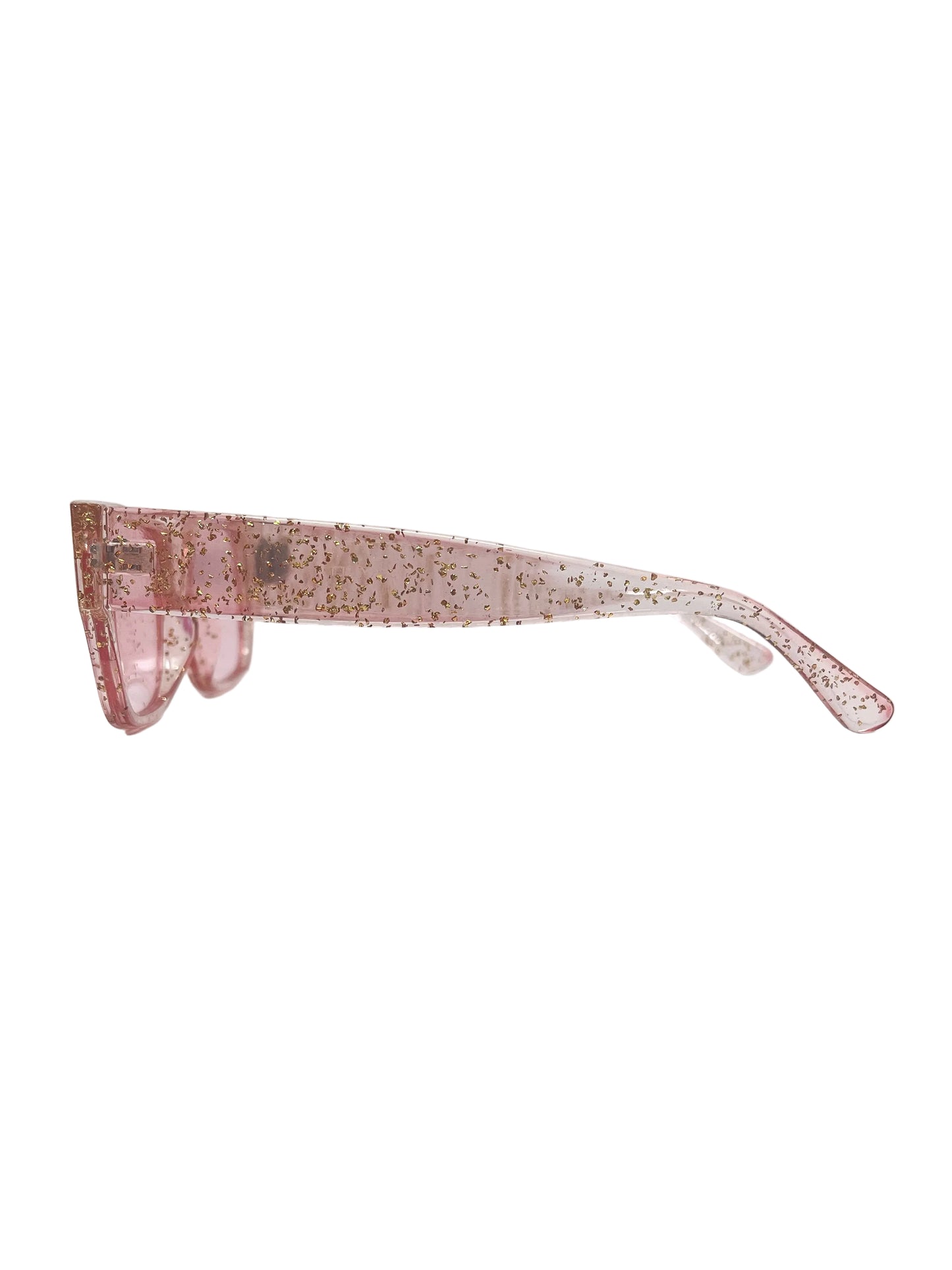 Pink sparkle rectangle glasses