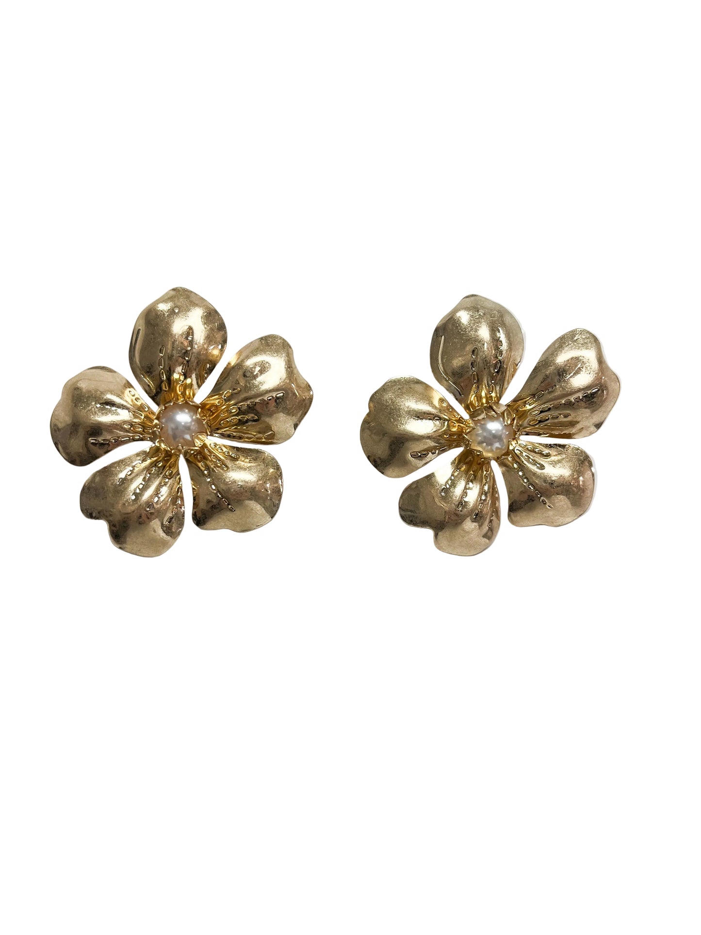 Gold petal earrings