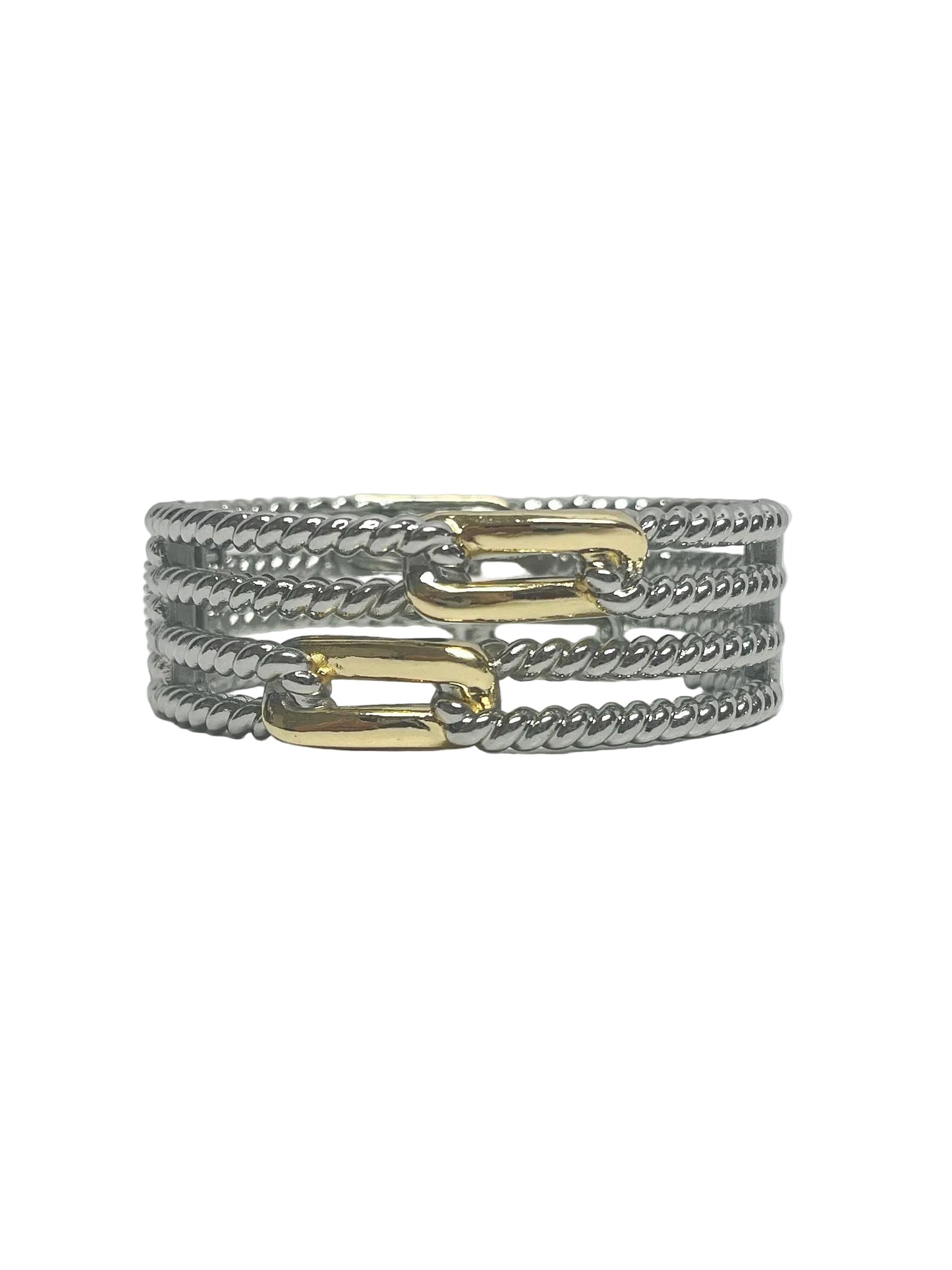 Gold and silver link bracelet