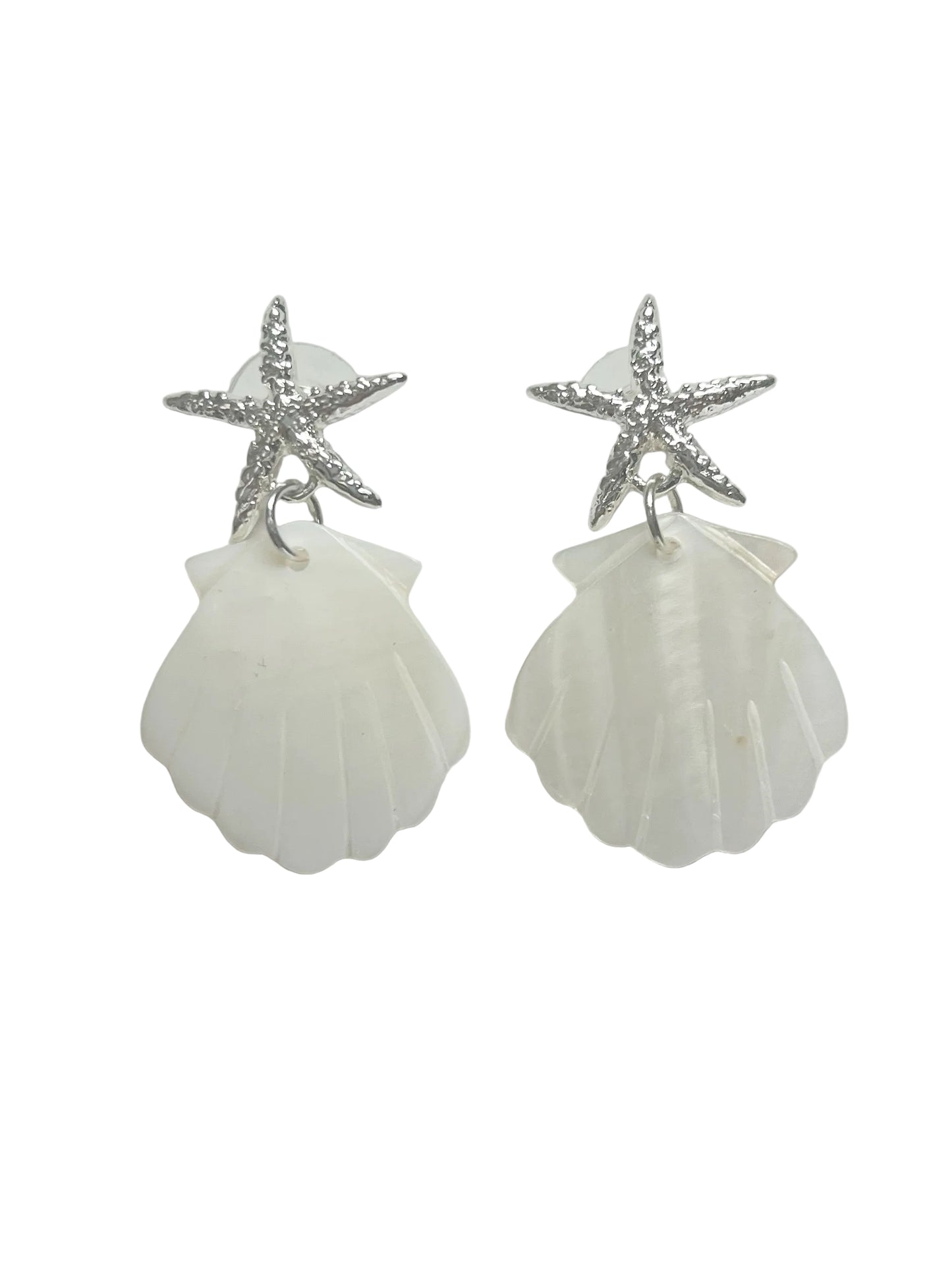Silver and white spring fun earrings