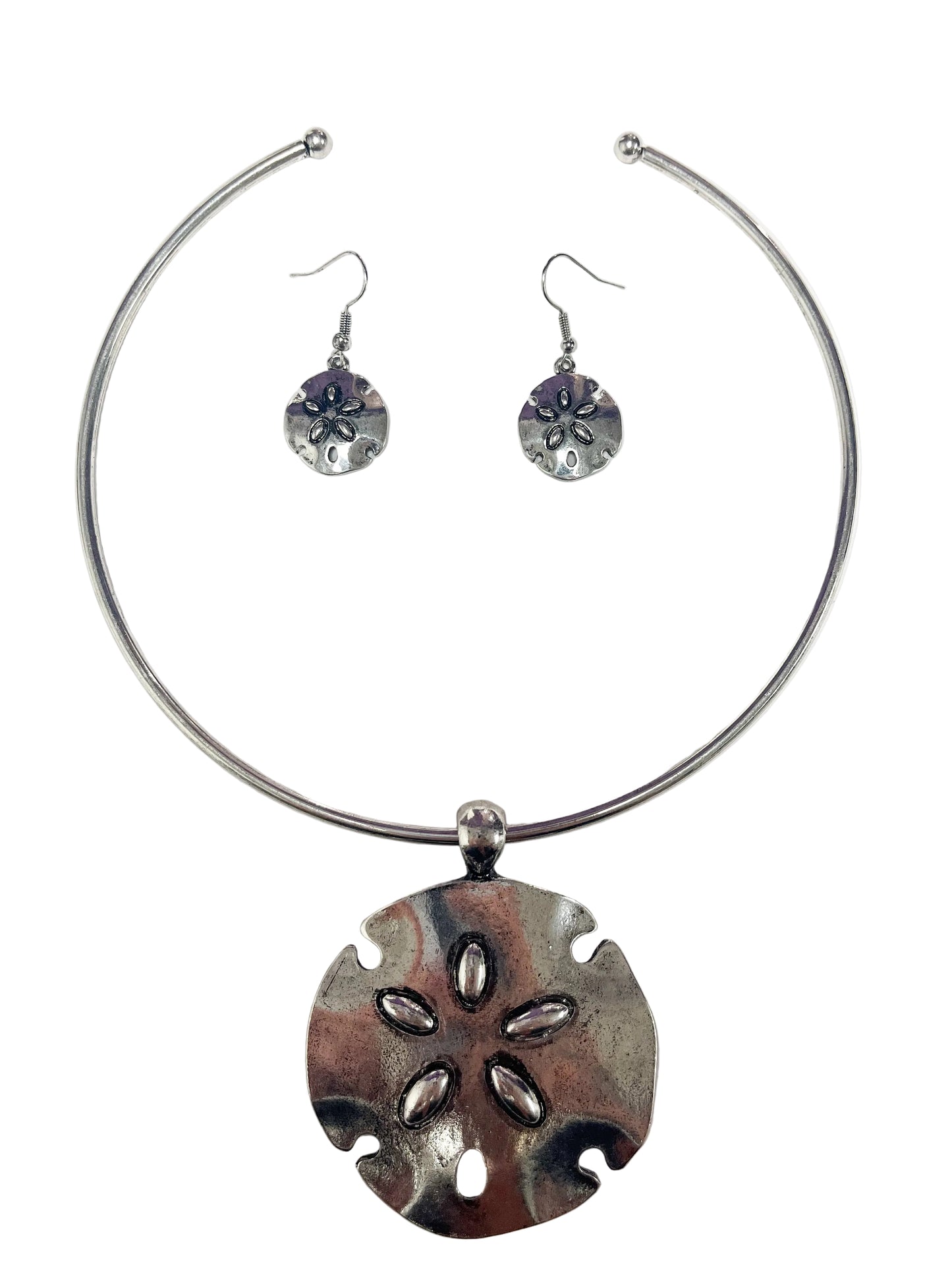 Silver sea necklace set