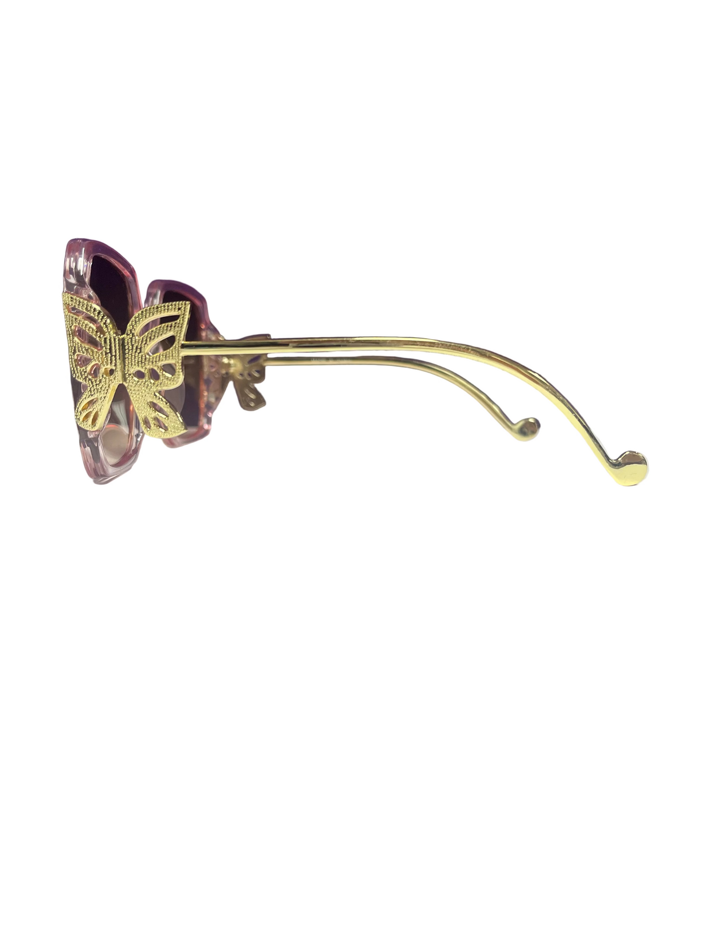Gold flutter side earrings