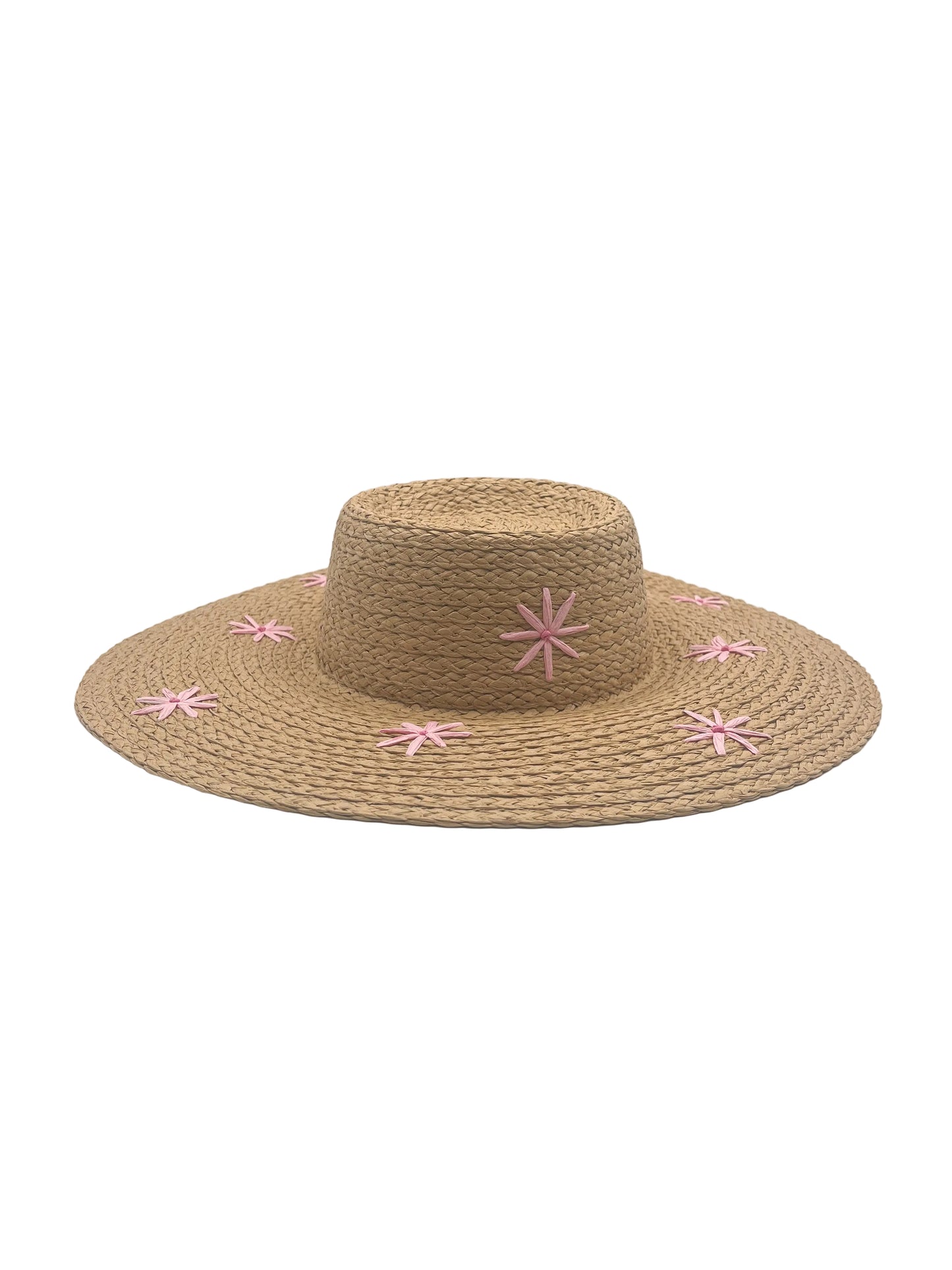 Pink petal printed hat