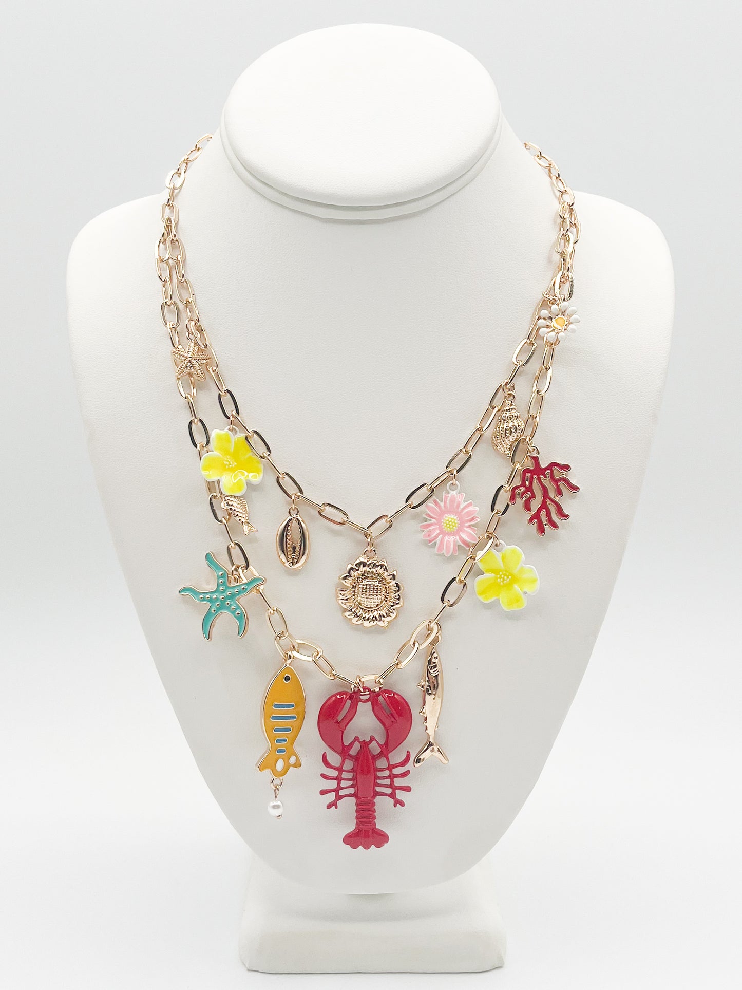 Layered coastal necklace