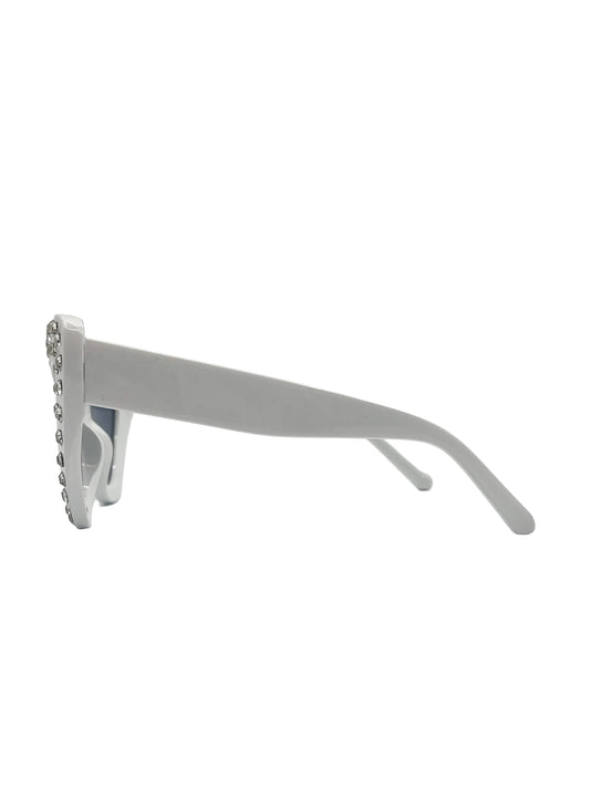 White Crystal Brimmed sunglasses