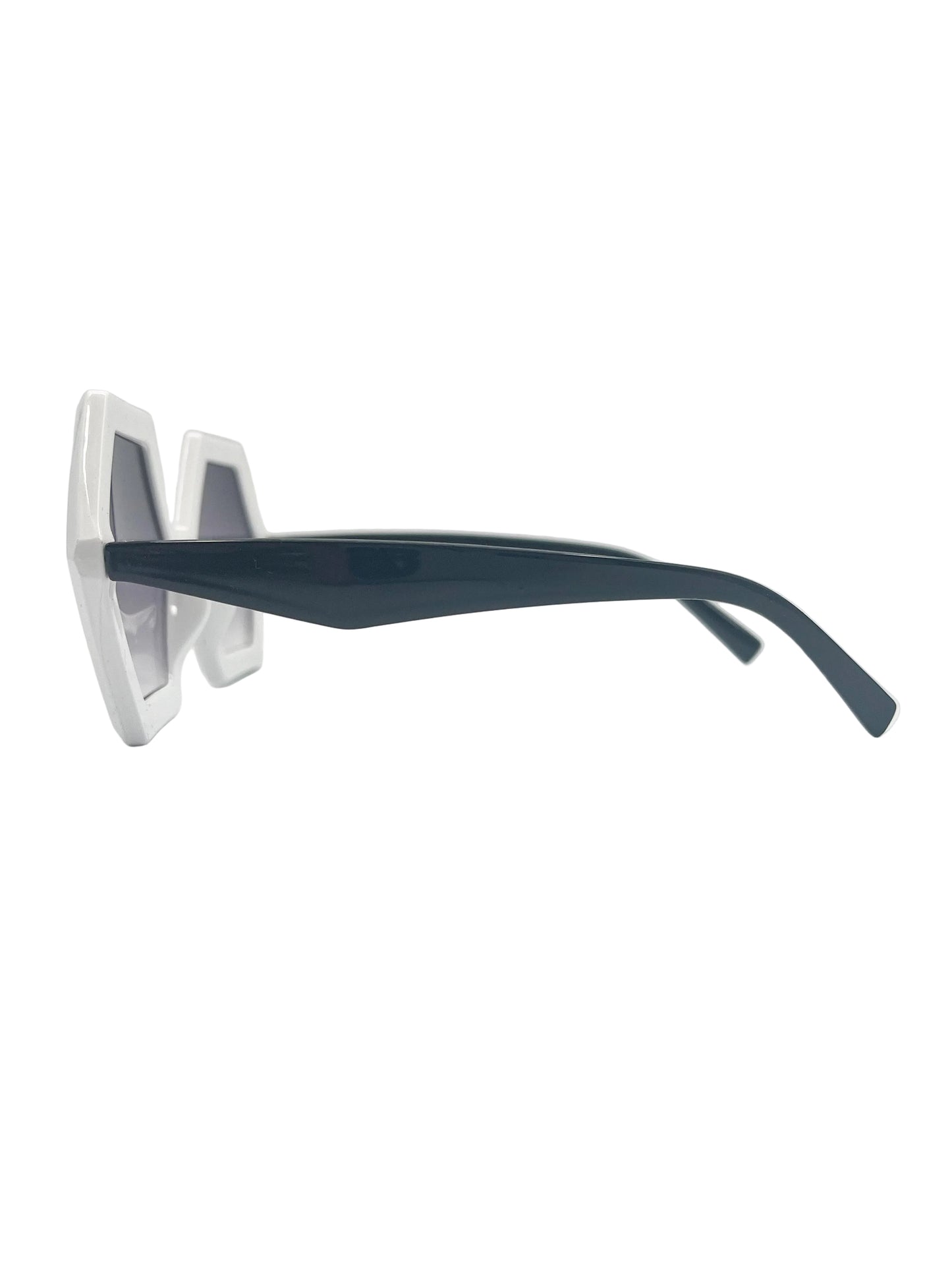 White geometric sunglasses