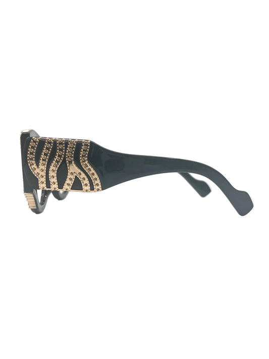Black and gold fashion sunglasses