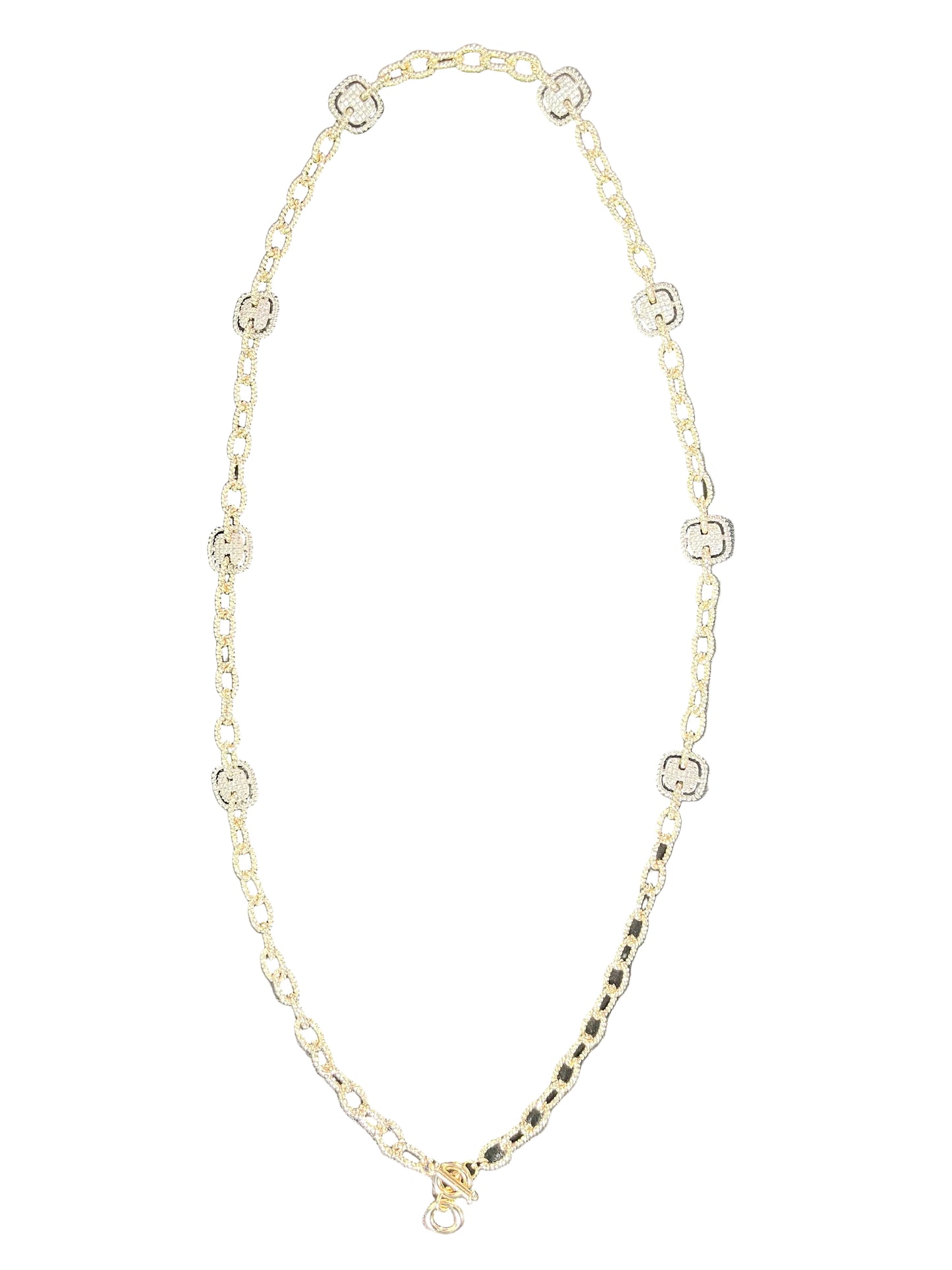 Square crystal charm necklace