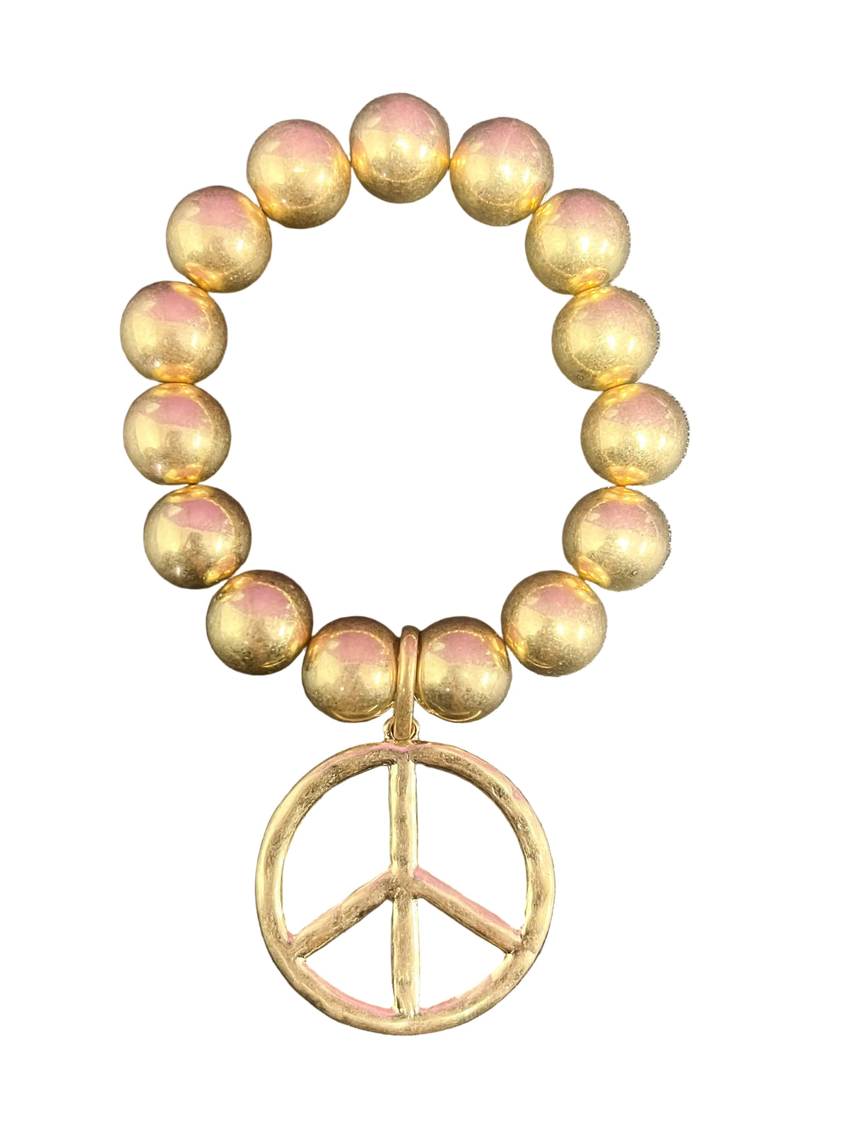 Peace Charm Stretch Bracelet