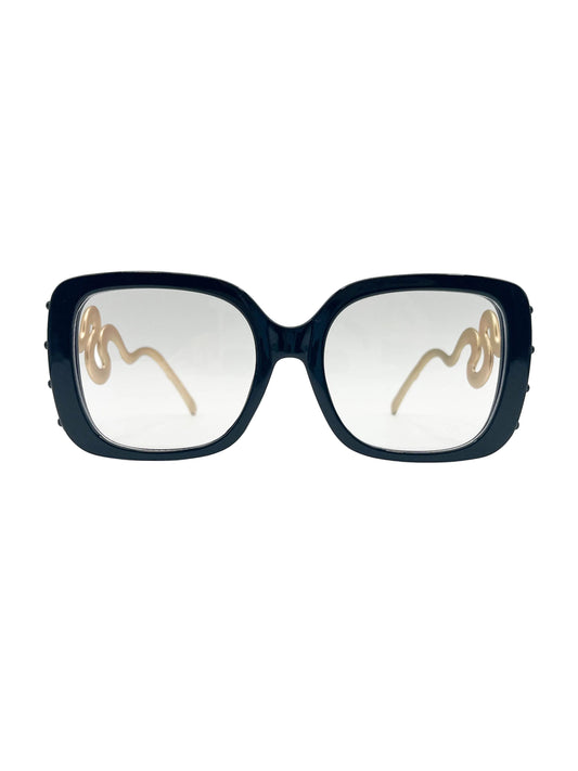 Clear coiled stem sunglasses