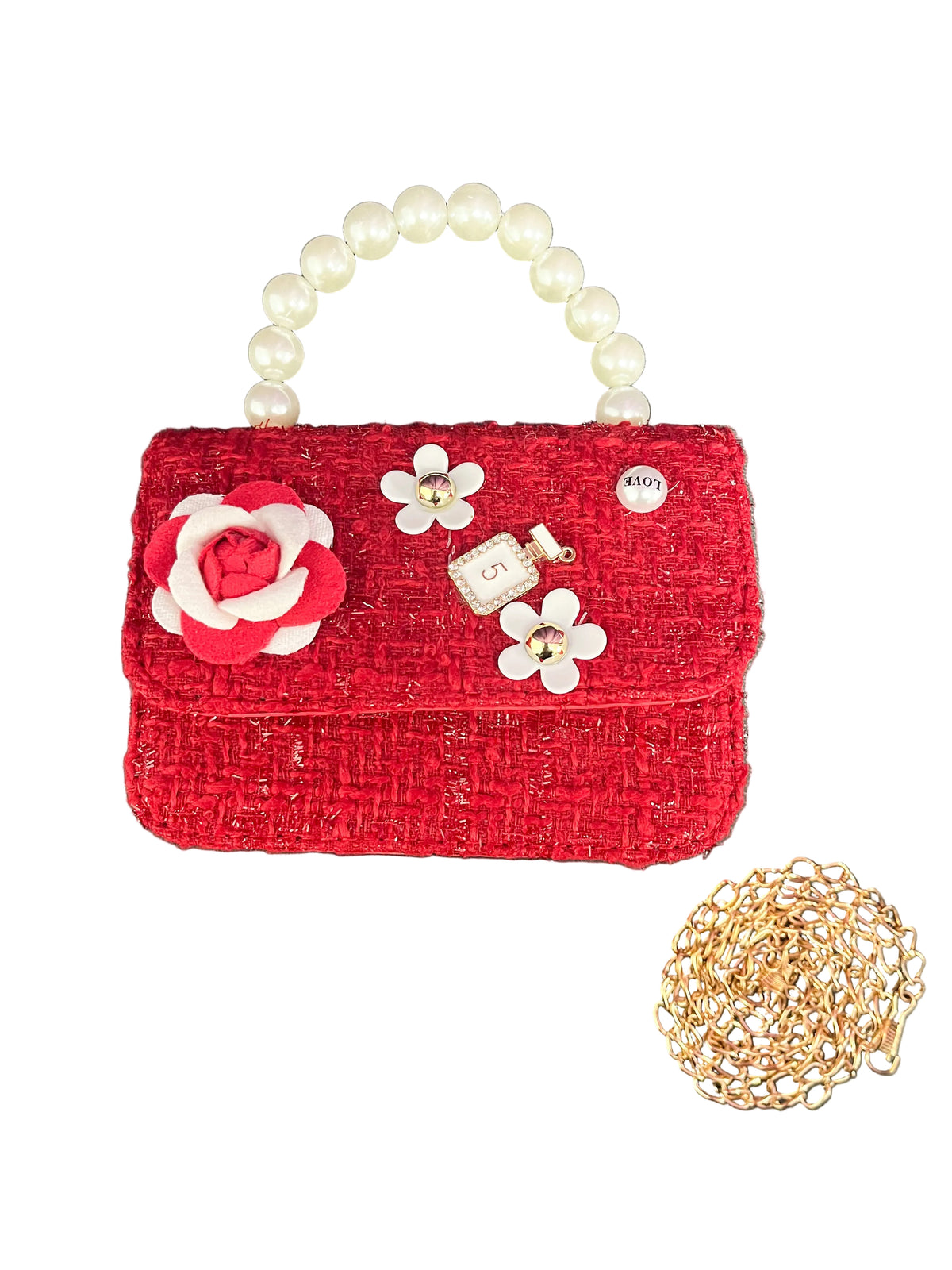 Small charm red crossbody