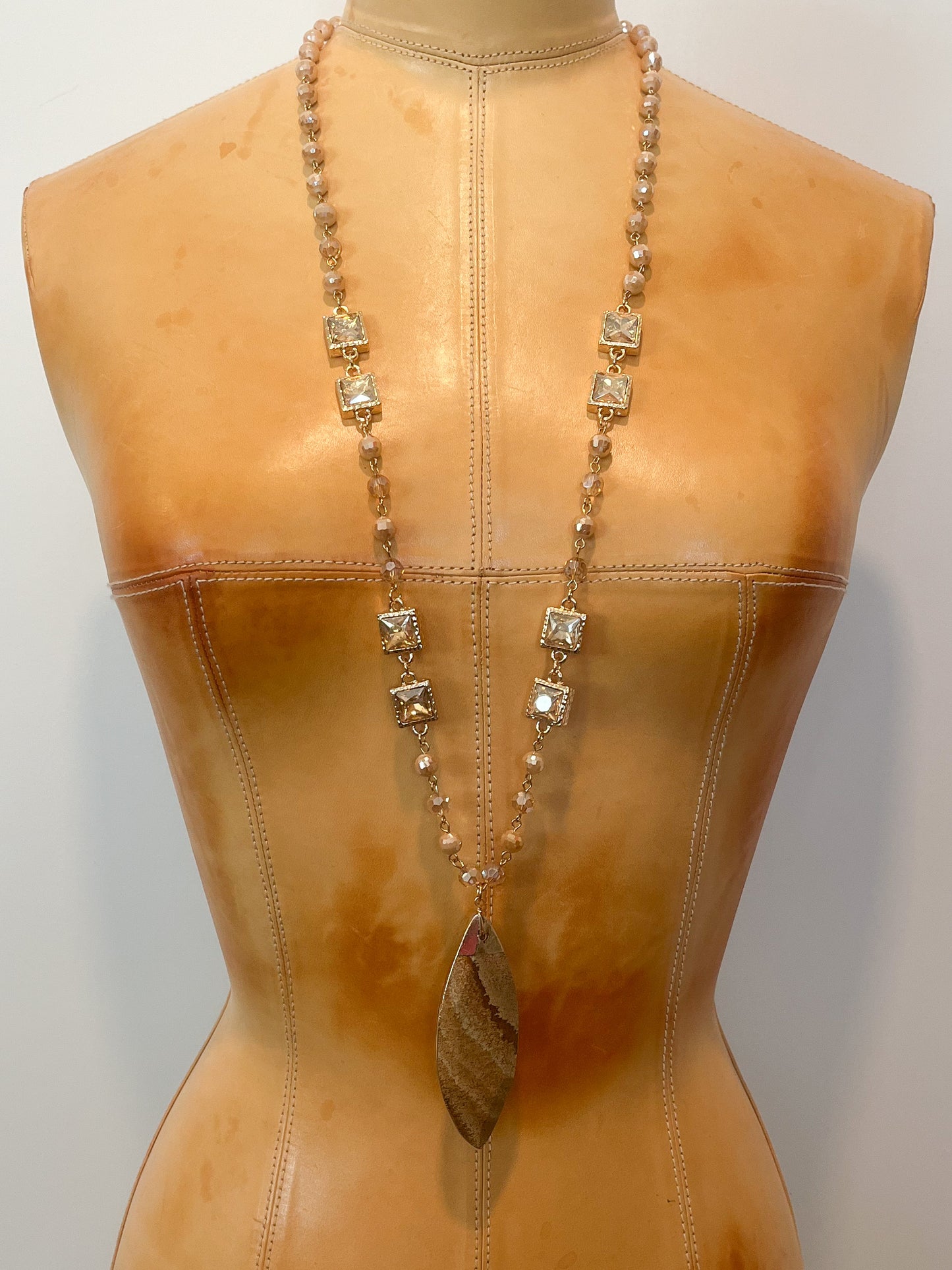 Granite Pendant Long Necklace
