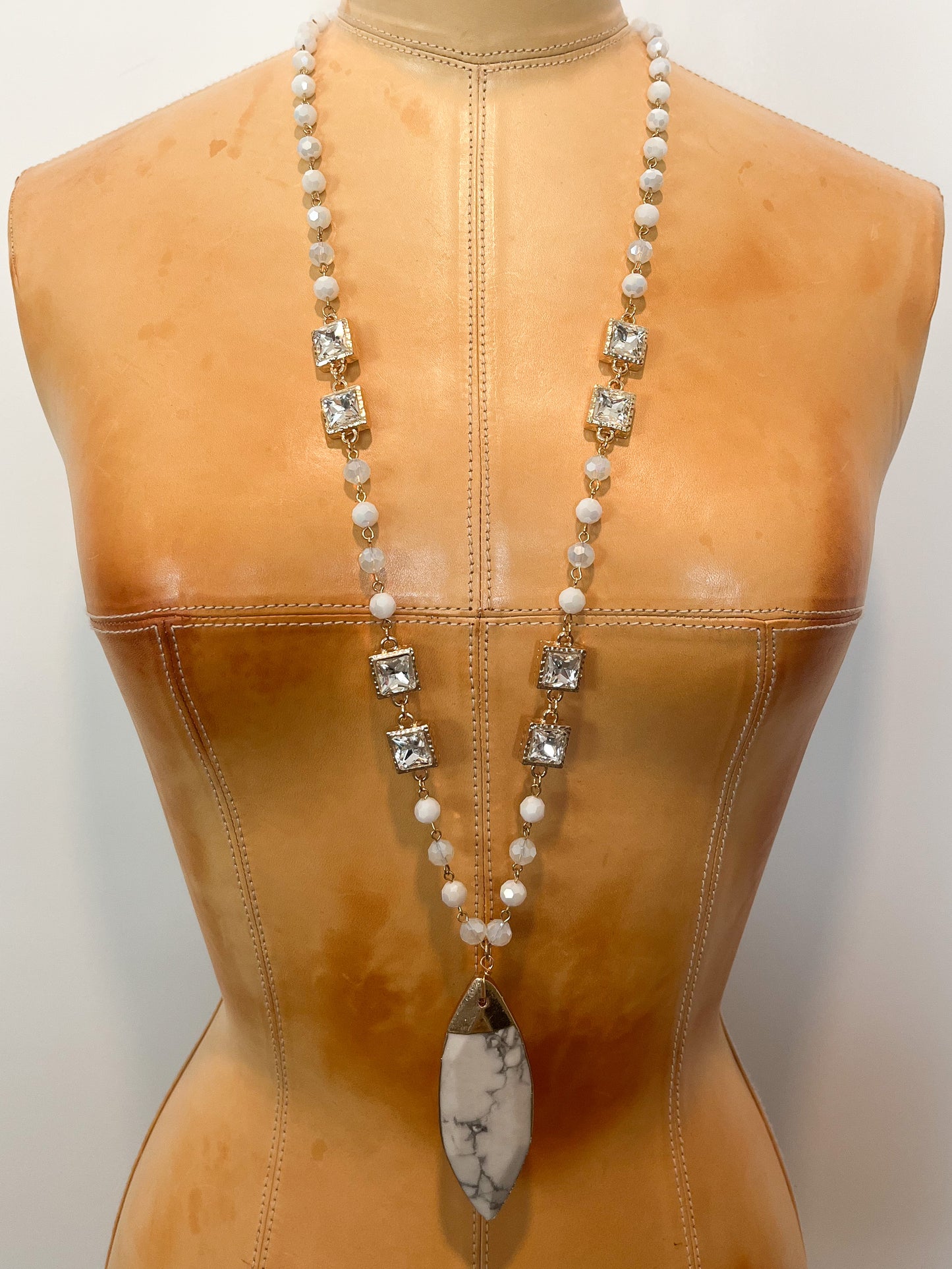 Granite Pendant Long Necklace