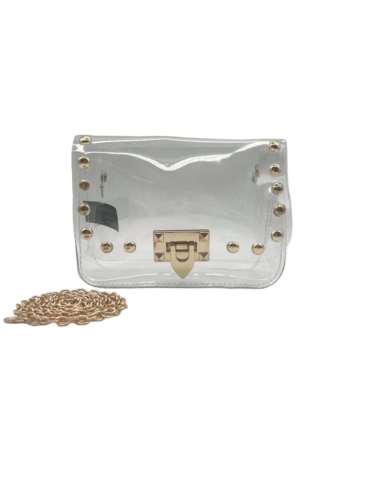 Clear studded crossbody